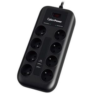 CyberPower prenaponska zaštita, P0820SUF0-DE, 8x šuko, 2x USB charger