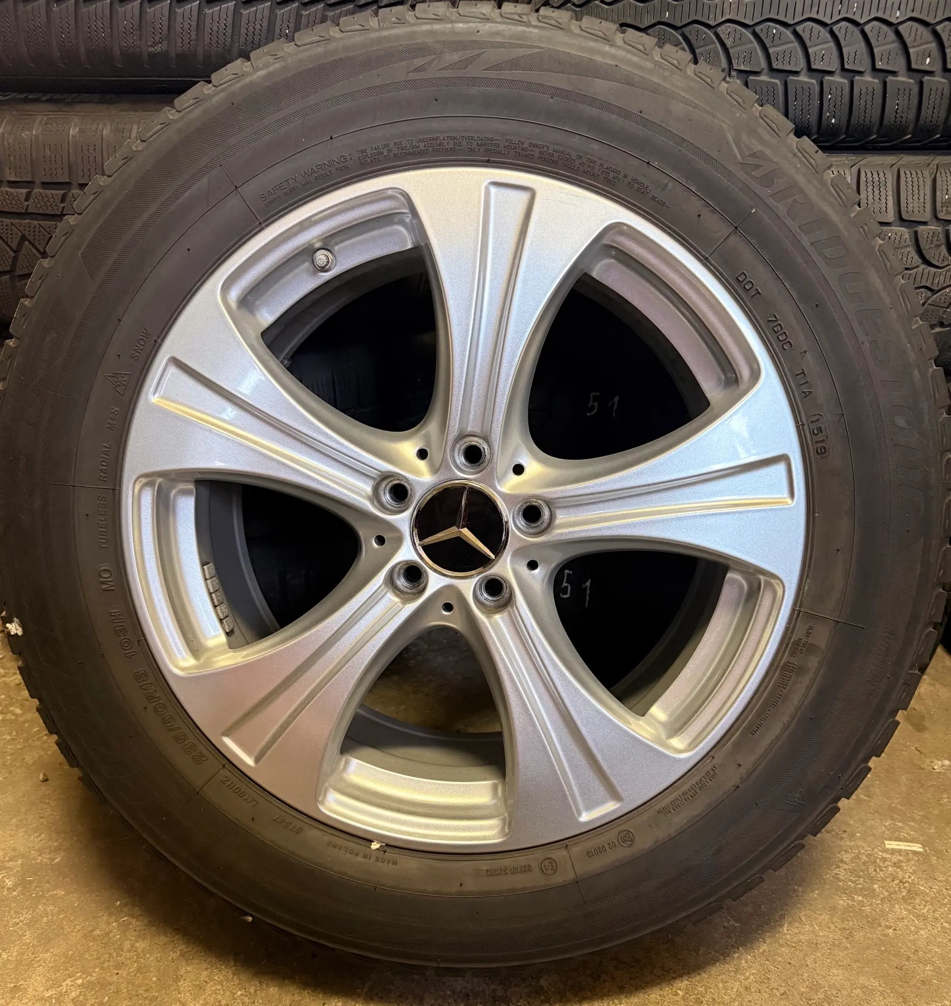 ALU FELGE MERCEDES 18" 5X112 +TPMS GUME ZIMSKE 235-60-R18 - Slika 7