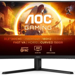 AOC CQ32G4VE, 31,5″ QHD, HDMIx2, DP, 180Hz, HAS