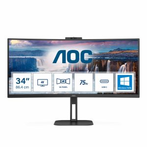 AOC CU34V5CW, 34″, HDMI, DP, WCAM, USB-C, HAS