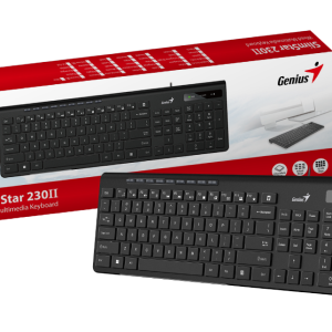 Genius SlimStar 230 II, tipkovnica, USB, crna
