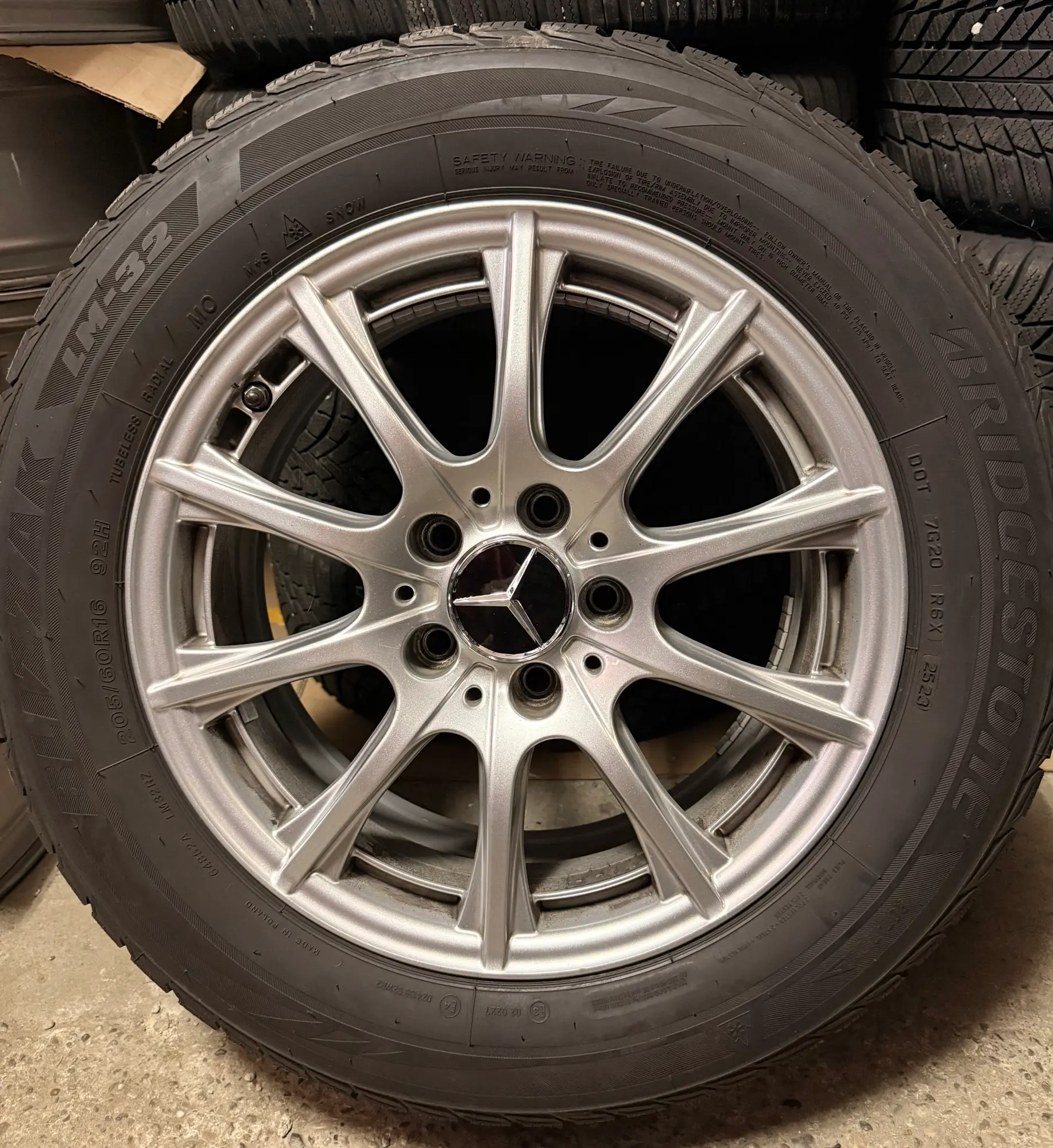 ALU FELGE MERCEDES 16" 5X112 + TPMS GUME ZIMSKE 205-60-R16 - Slika 4