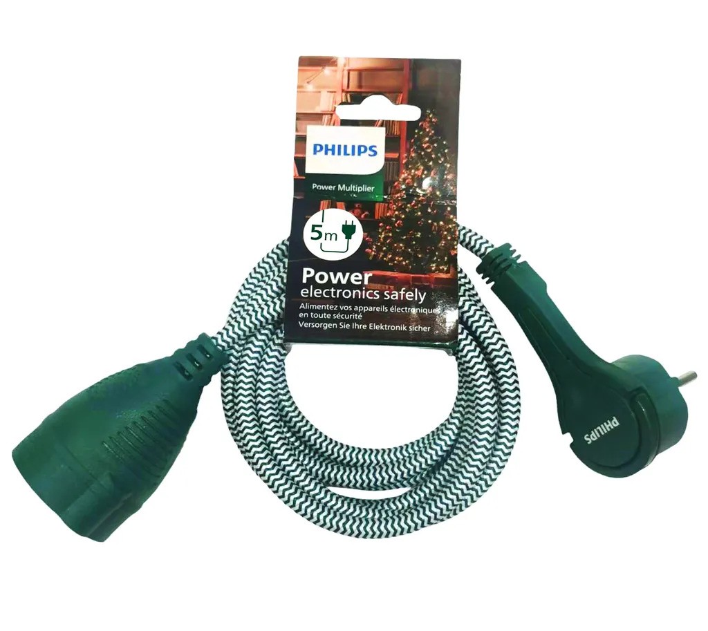Philips produžni kabel 5m, zeleni