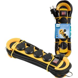 Philips produžni kabel s prekidačem,4U, 5m, IP44