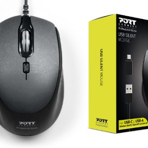 Port miš OFFICE PRO SILENT, žični, crni