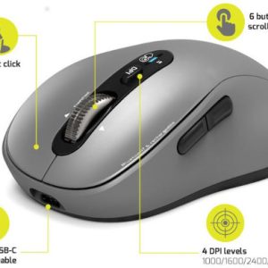 Port miš EXPERT Bluetooth & MAC, punjivi, sivi