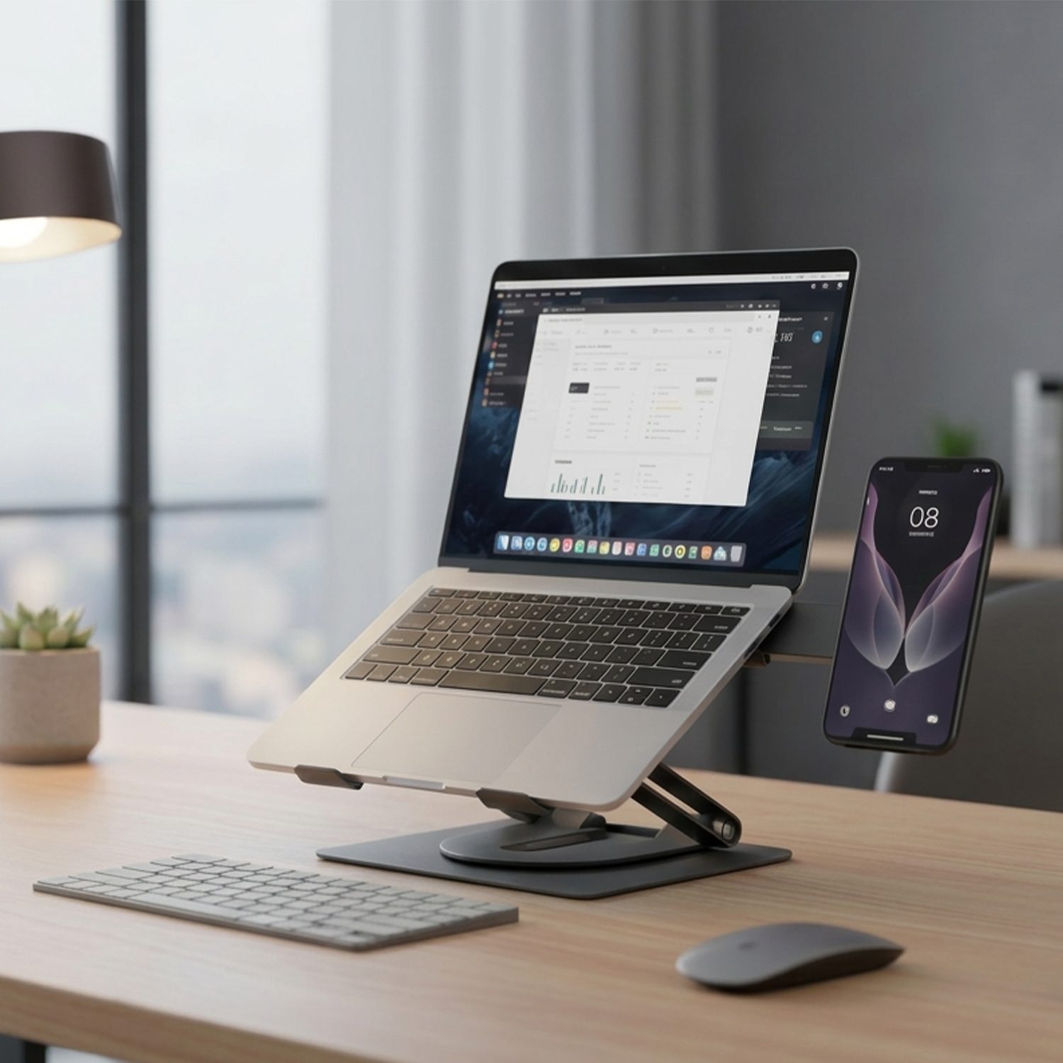 UVI premium sklopivi stalak za laptop i mobitel s podesivom visinom i rotacijom 360° - Slika 5