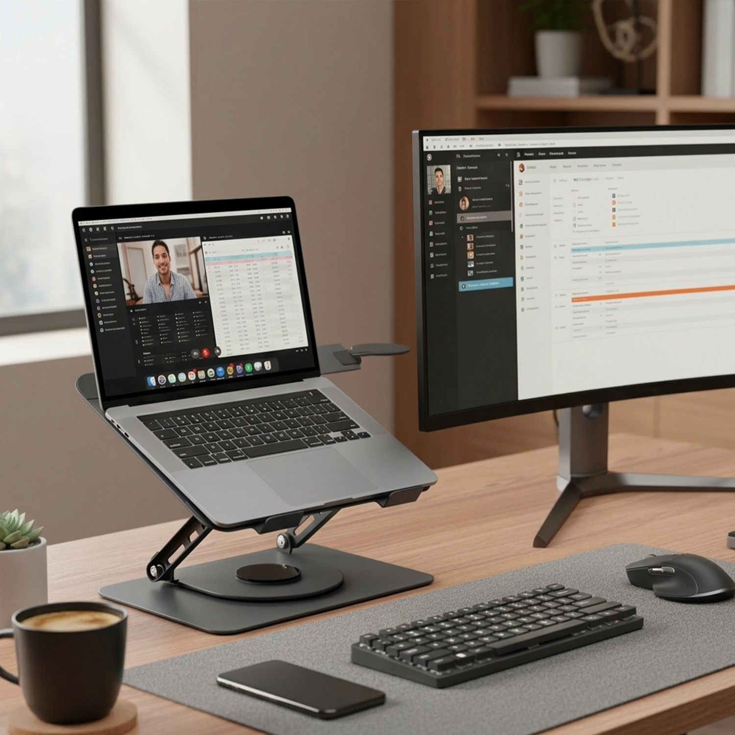UVI premium sklopivi stalak za laptop i mobitel s podesivom visinom i rotacijom 360° - Slika 4
