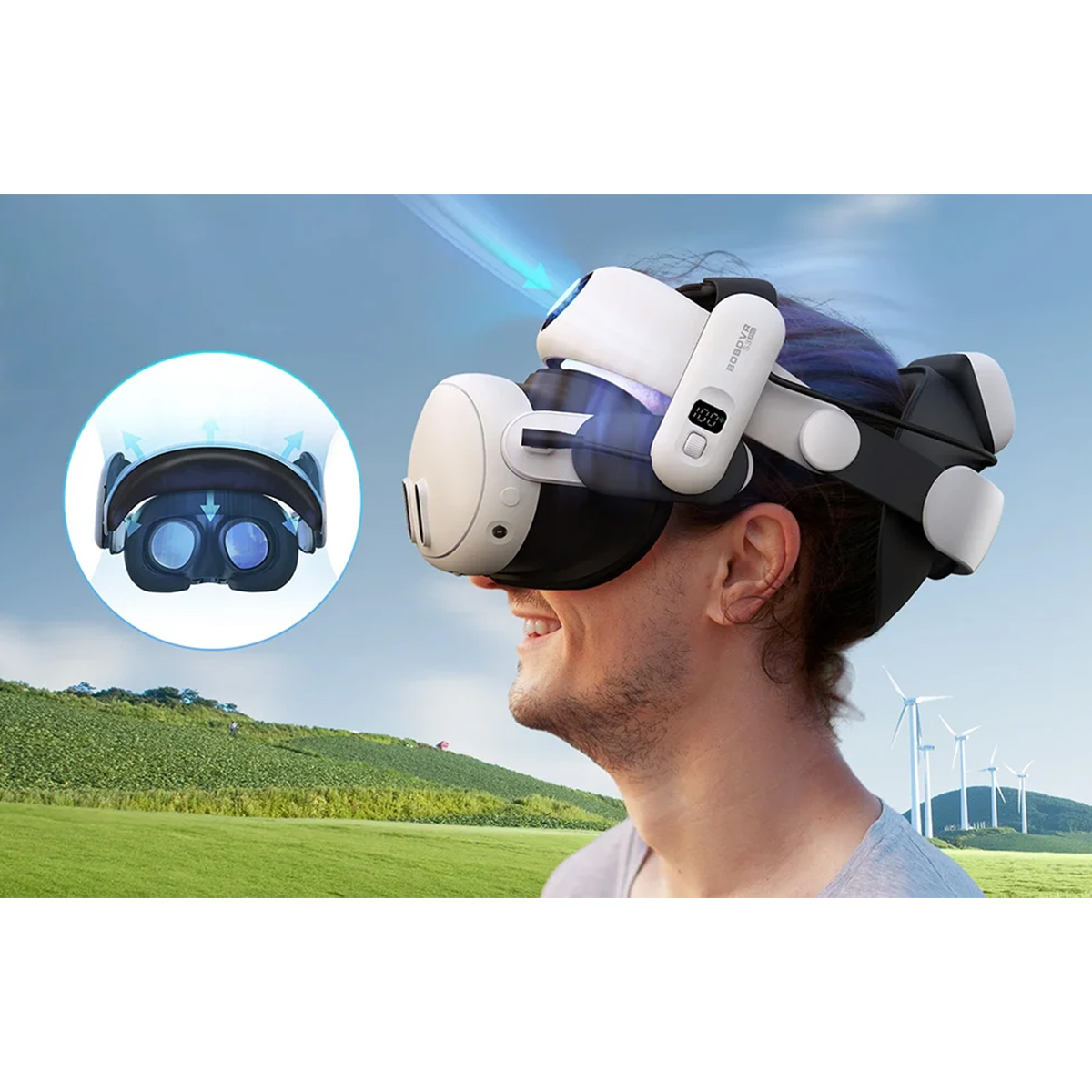 BOBOVR S3 Pro ergonomska naglavna traka s baterijom za Meta Quest 3 / 3S - Slika 4