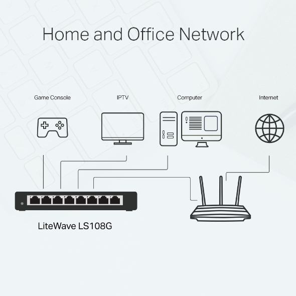 TP-Link LS108G, 8-Port Gigabit Switch, steel