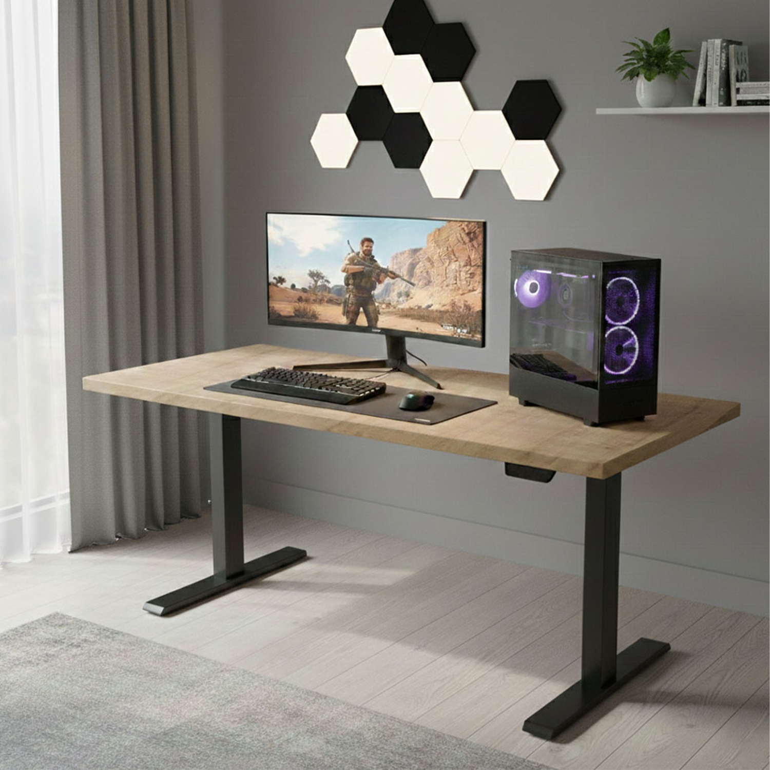 UVI LITE V2 električni stol Chalet Oak i crni okvir - Slika 2