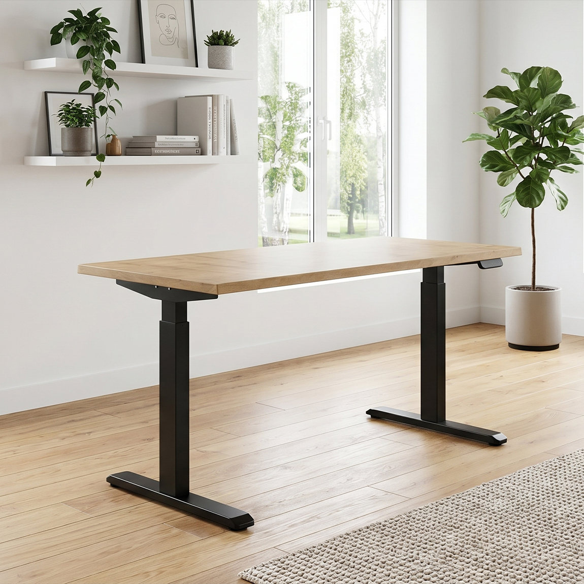 UVI STANDARD V2 električni sit-stand stol - Chalet Oak i crni okvir - Slika 2