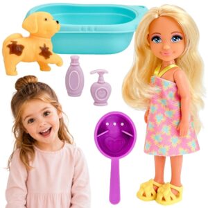 WOOPIE ROYAL Dog Doll with Bathtub and Pet Care Accessories