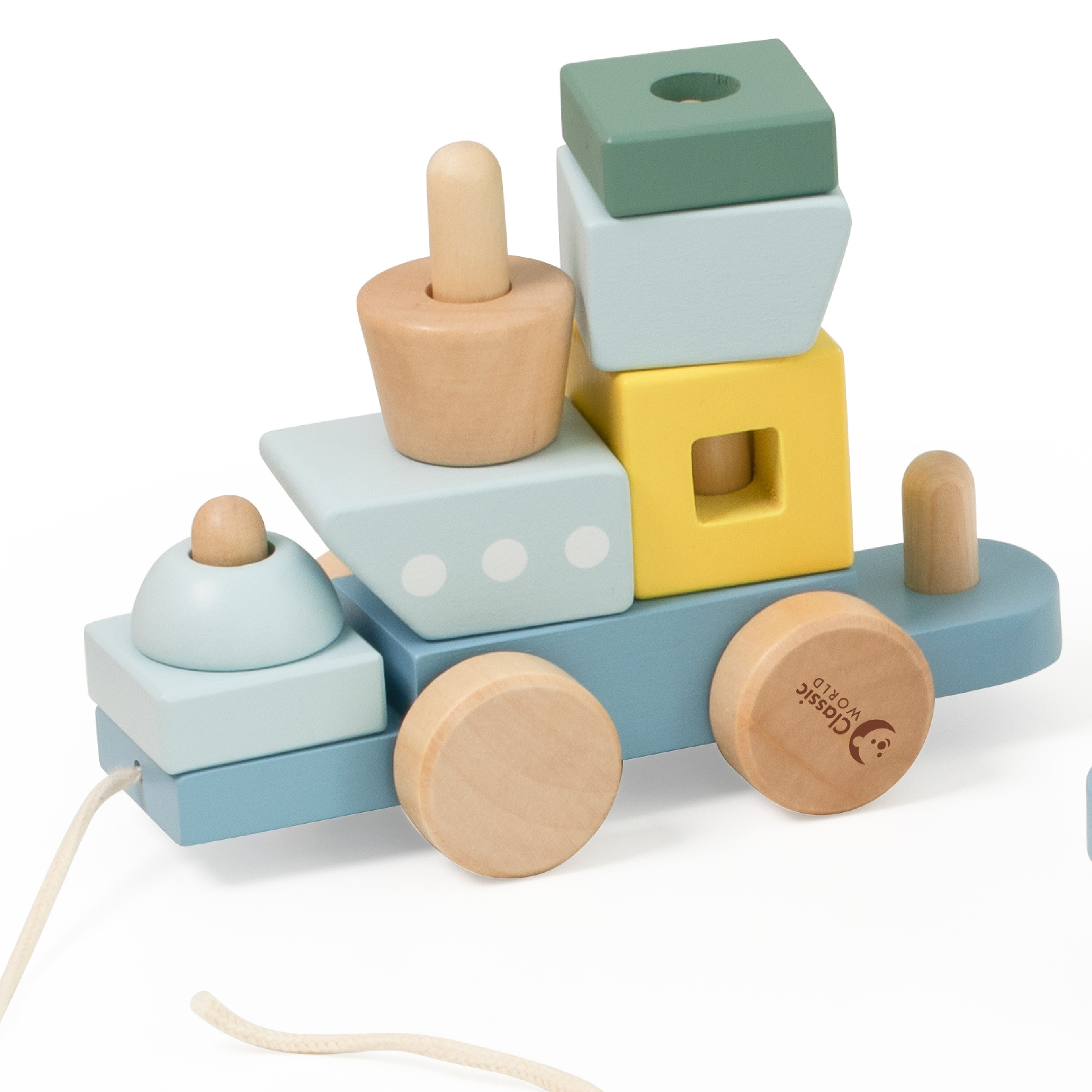 CLASSIC WORLD Wooden Train with Blocks to Pull Ocean 28pcs - Slika 6