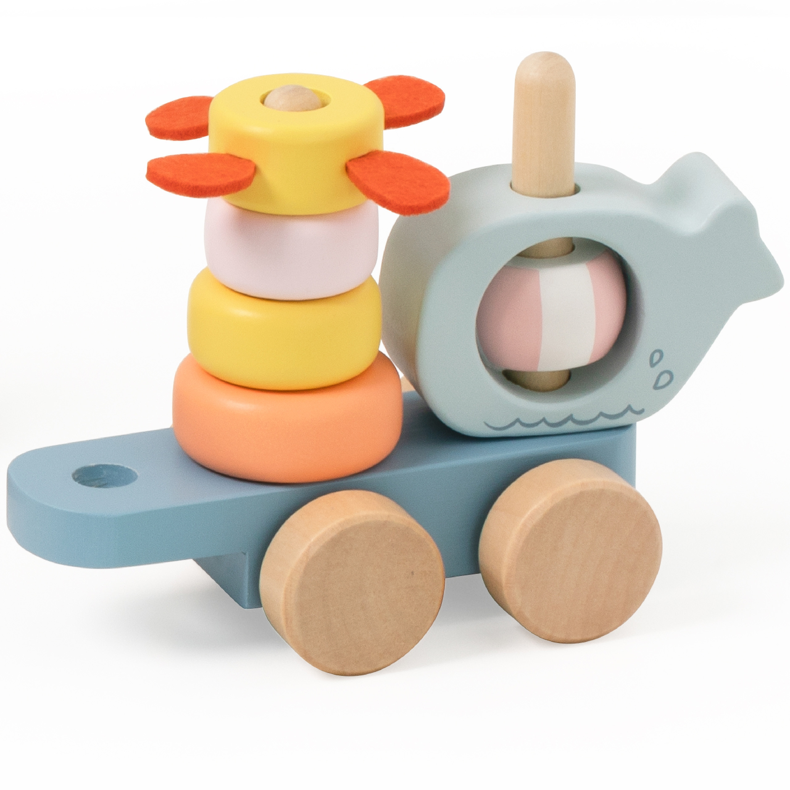 CLASSIC WORLD Wooden Train with Blocks to Pull Ocean 28pcs - Slika 8