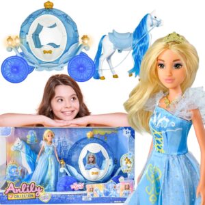 WOOPIE ROYAL Ice Princess Lily Doll and Magic Carriage Accessories