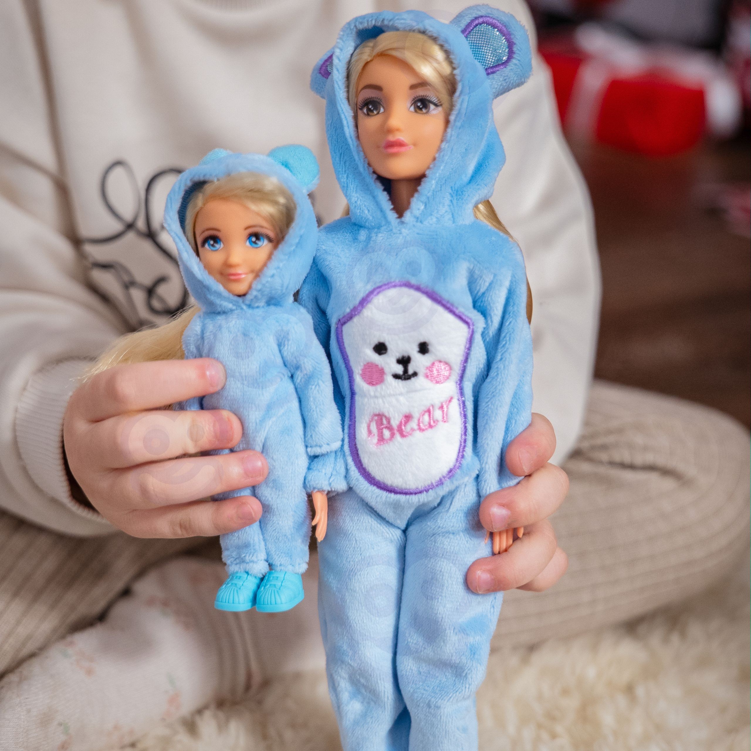 WOOPIE ROYAL Dolls Blue Teddy Bears Overalls Set of 2 - Slika 2