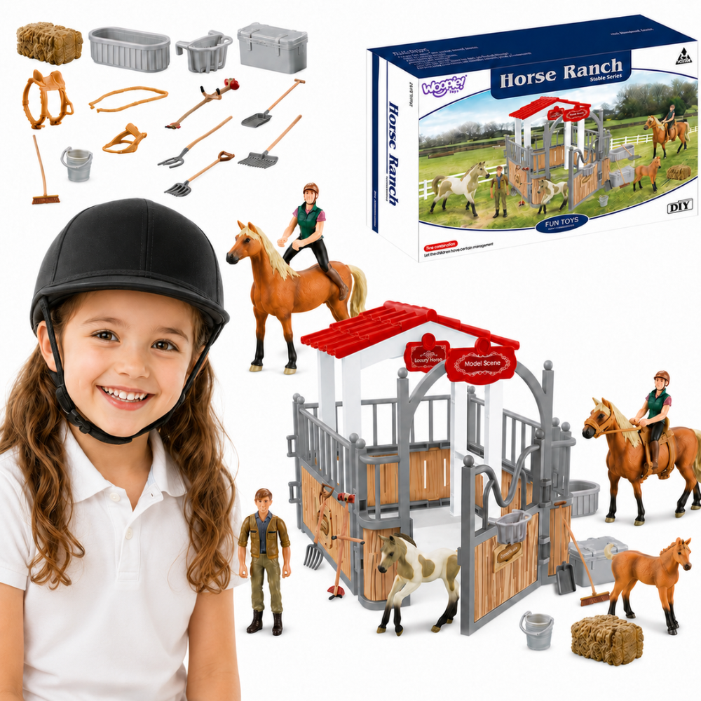 WOOPIE Set Stables Horse Pen Figures 18 pcs.