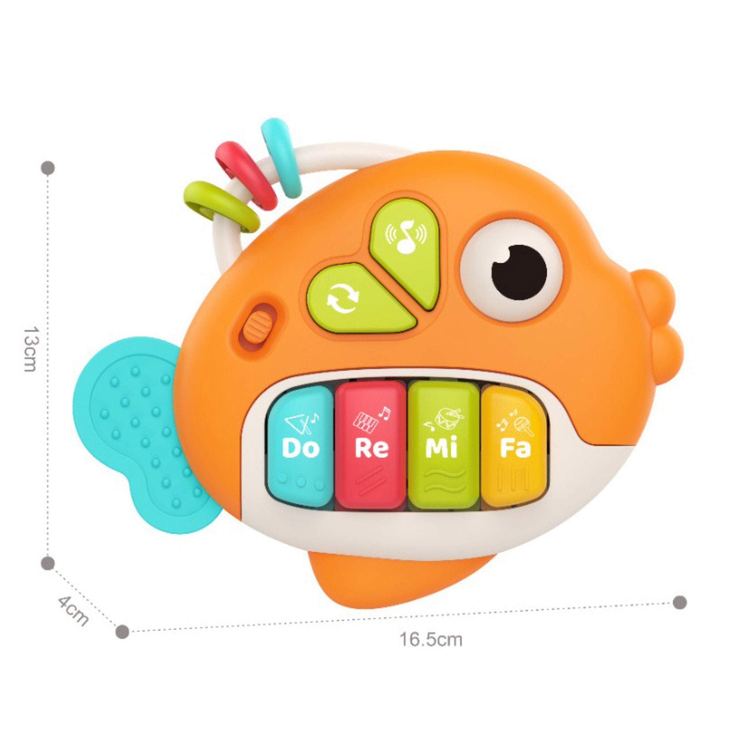 WOOPIE BABY Interactive Piano Fish Organ Musical Sounds Light 18m+ - Slika 3