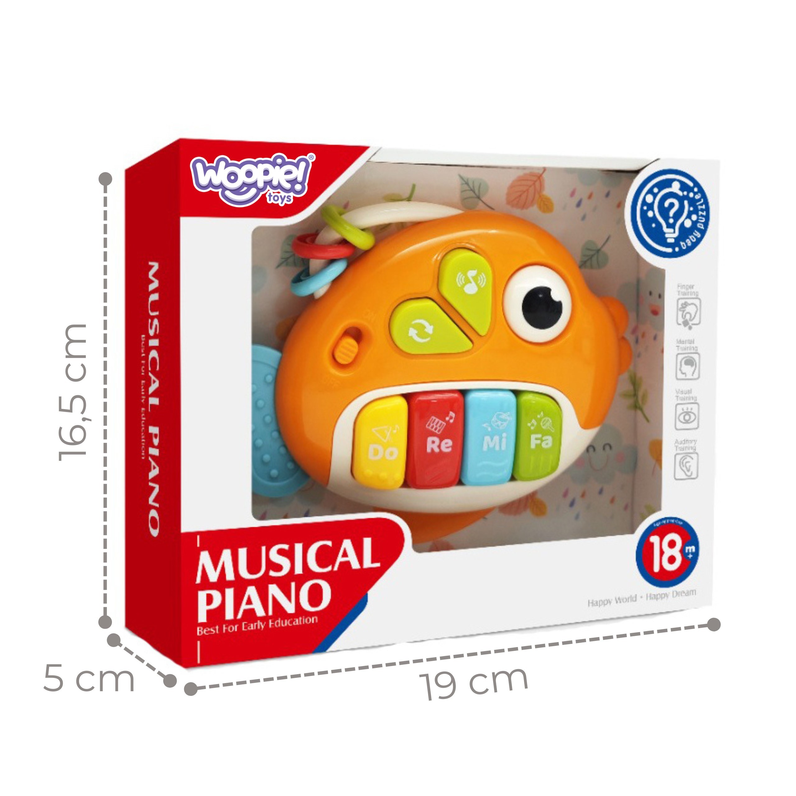 WOOPIE BABY Interactive Piano Fish Organ Musical Sounds Light 18m+ - Slika 4