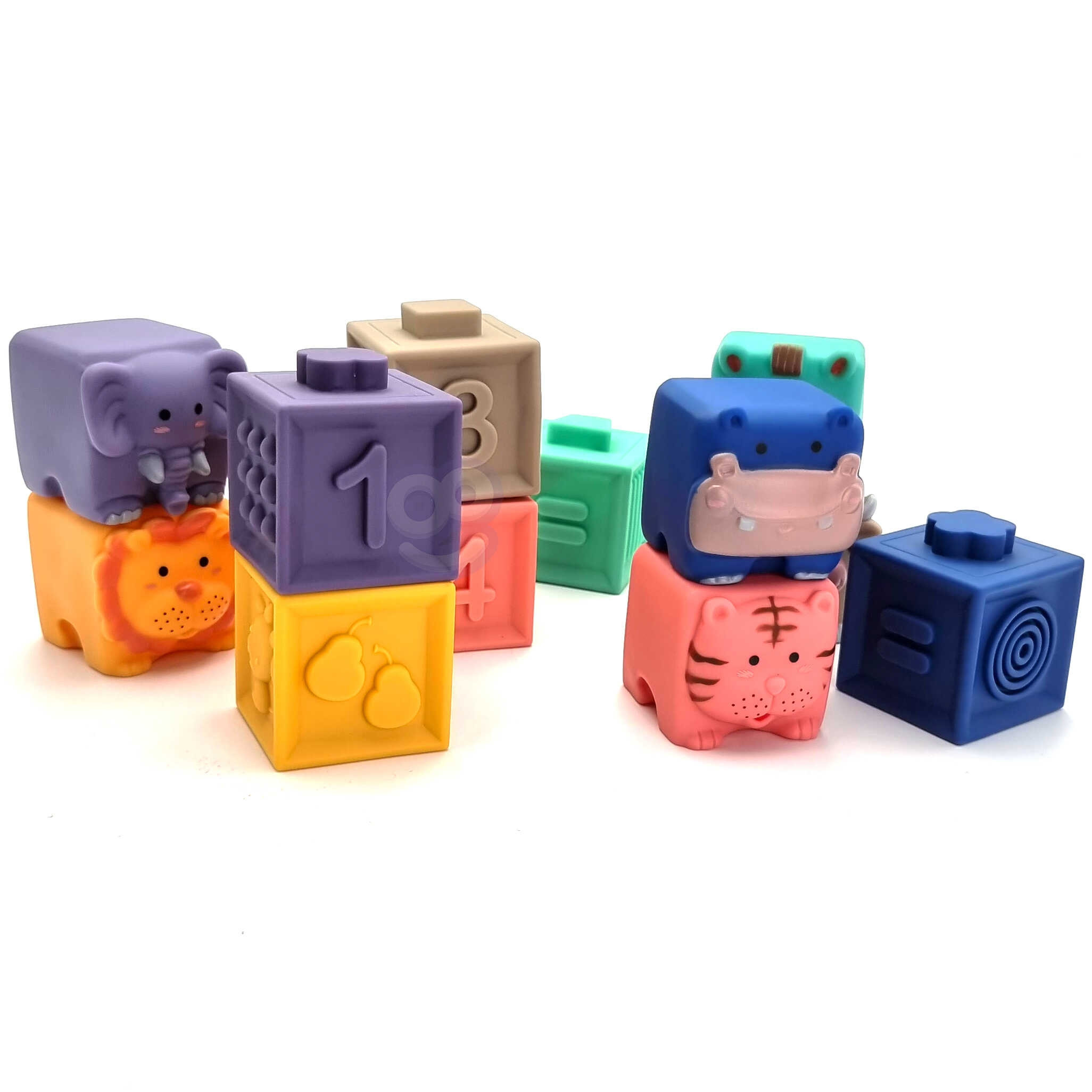 WOOPIE BABY Sensory Blocks Squeeze Puzzle Sound Learning Counting 12 pcs. - Slika 6