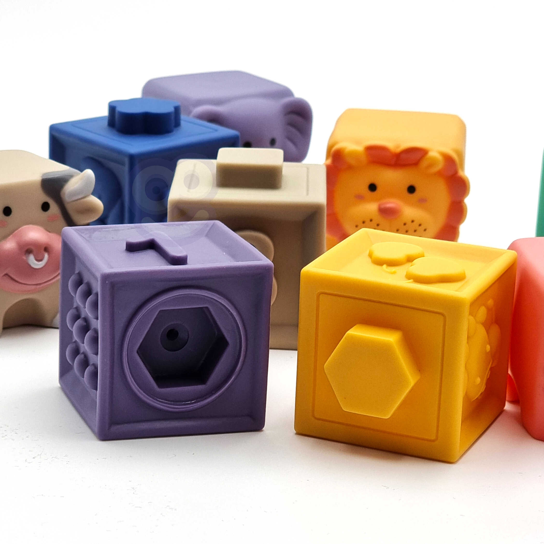 WOOPIE BABY Sensory Blocks Squeeze Puzzle Sound Learning Counting 12 pcs. - Slika 7
