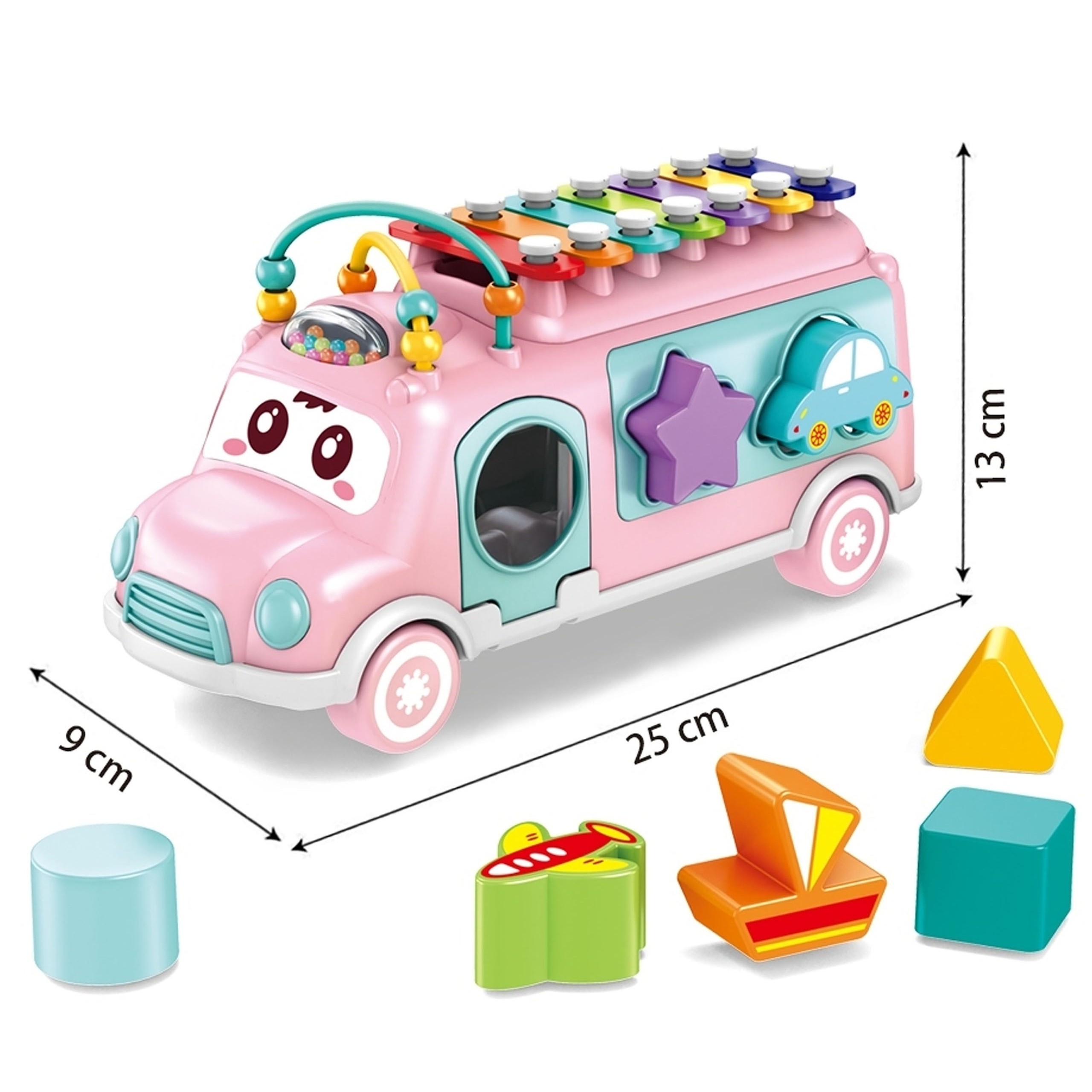 WOOPIE BABY Musical Car Sorter with Cymbals Pink - Slika 4