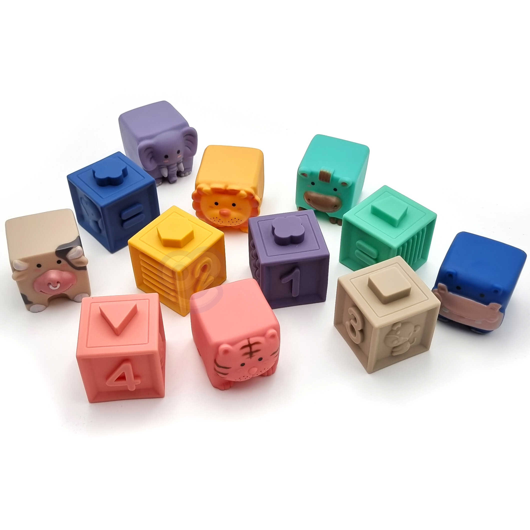 WOOPIE BABY Sensory Blocks Squeeze Puzzle Sound Learning Counting 12 pcs. - Slika 8