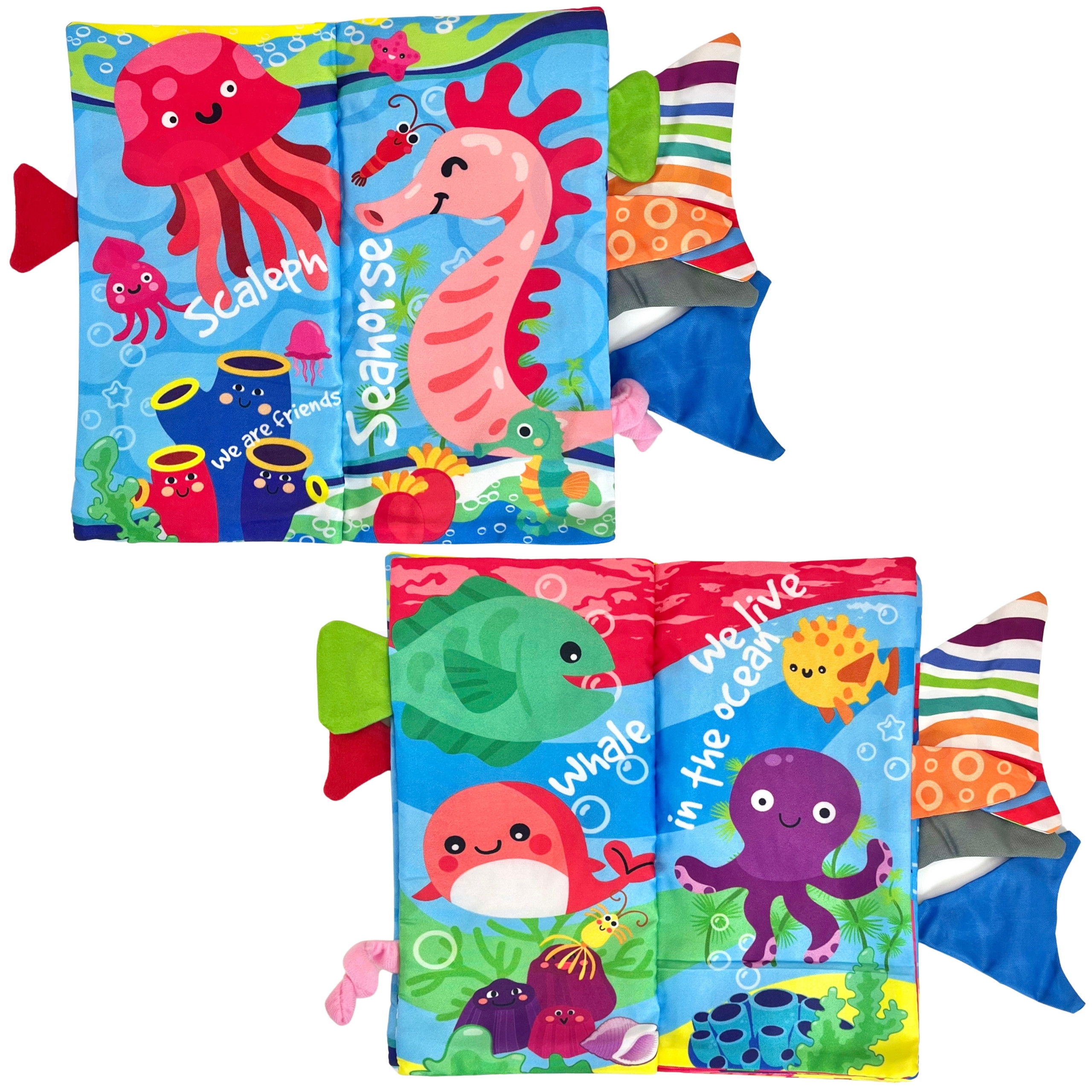 WOOPIE BABY Rustling Fabric Book with Sea Animal Tails - Slika 8