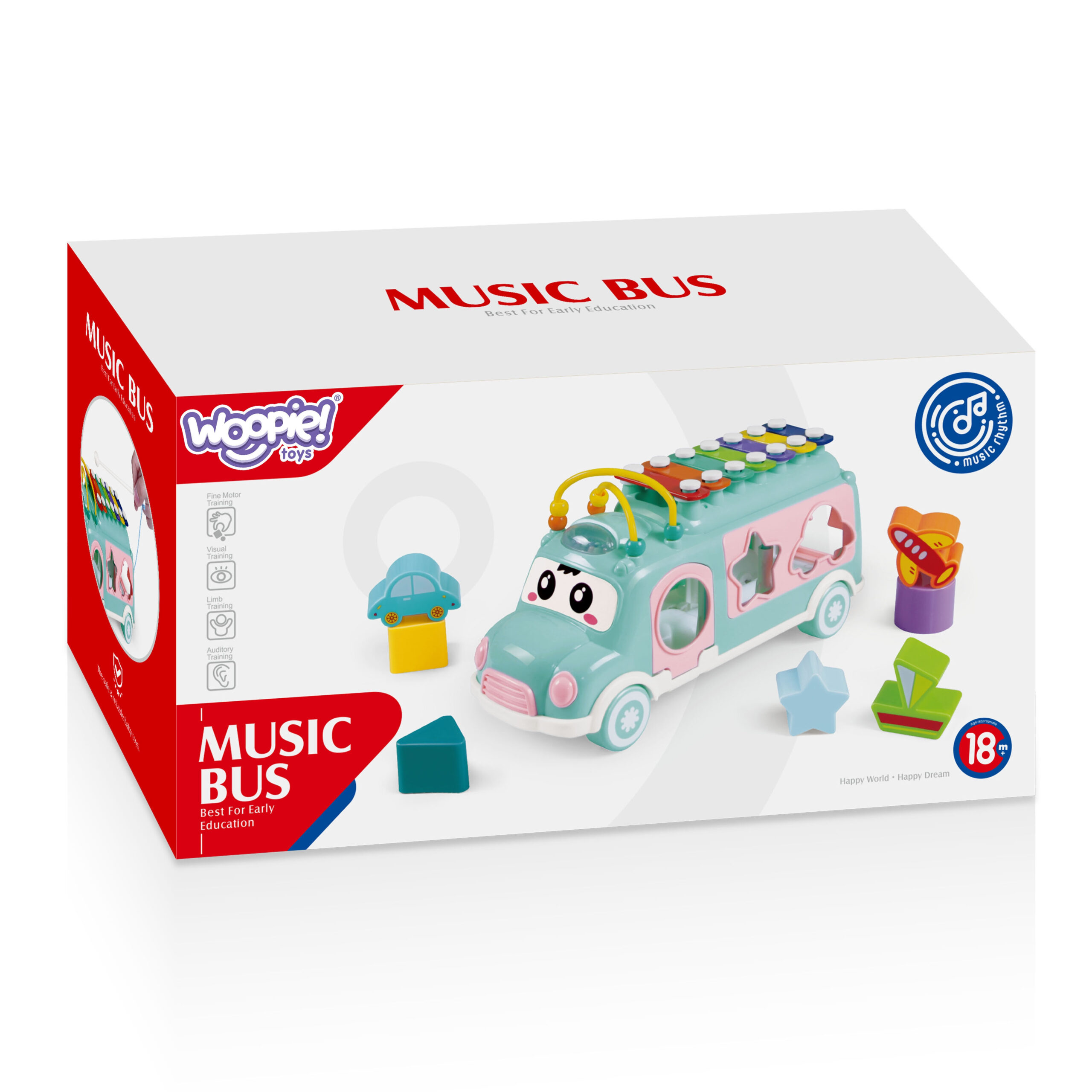 WOOPIE BABY Musical Car Sorter with Cymbals Green - Slika 8