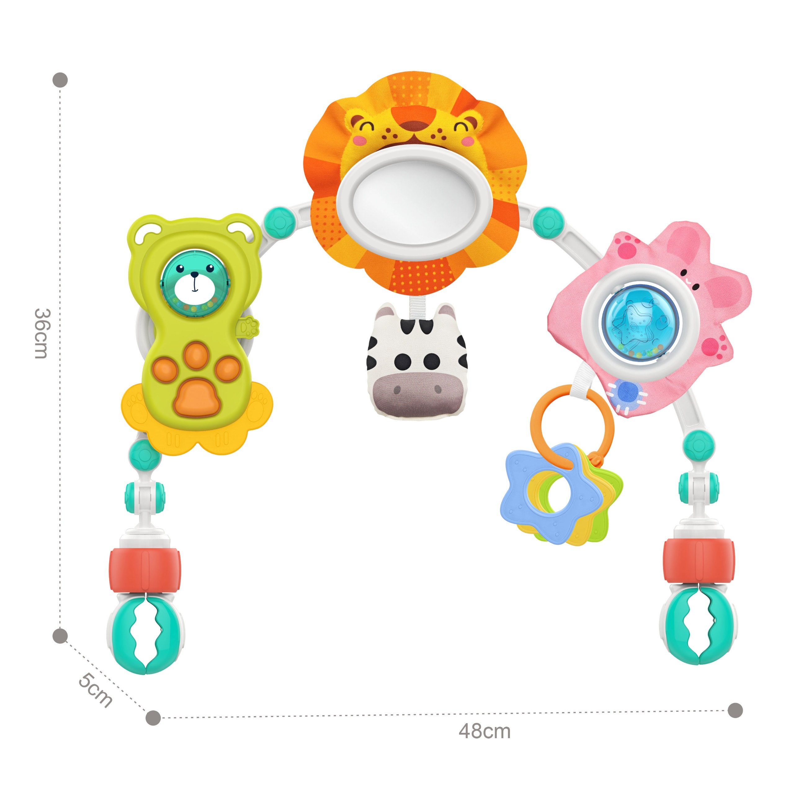 WOOPIE BABY Sensory Arch for Crib and Stroller Animals Lion Bear - Slika 5
