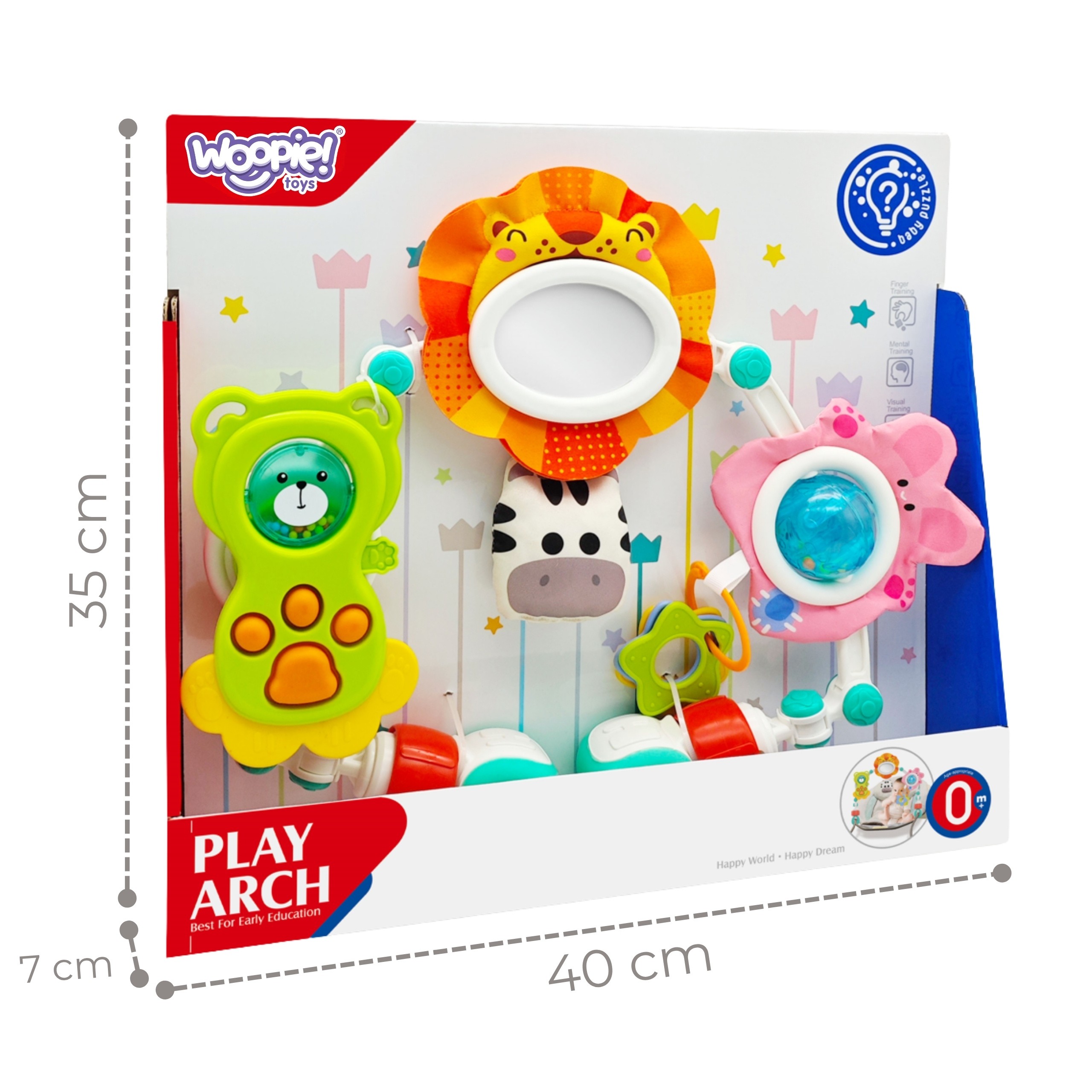 WOOPIE BABY Sensory Arch for Crib and Stroller Animals Lion Bear - Slika 7