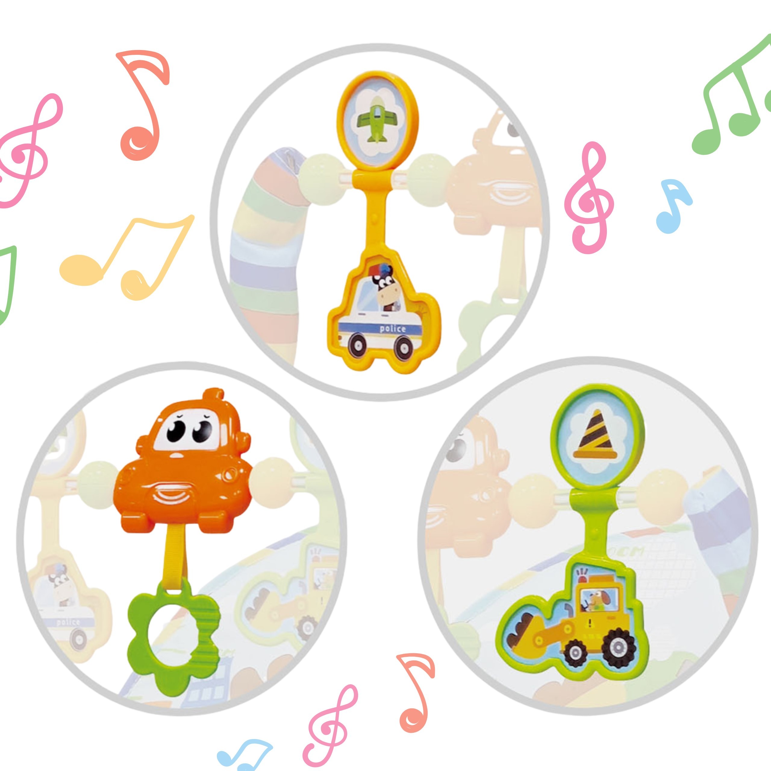 WOOPY BABY Interactive Bouncer with Vibration and Arch, Multicolor - Slika 6