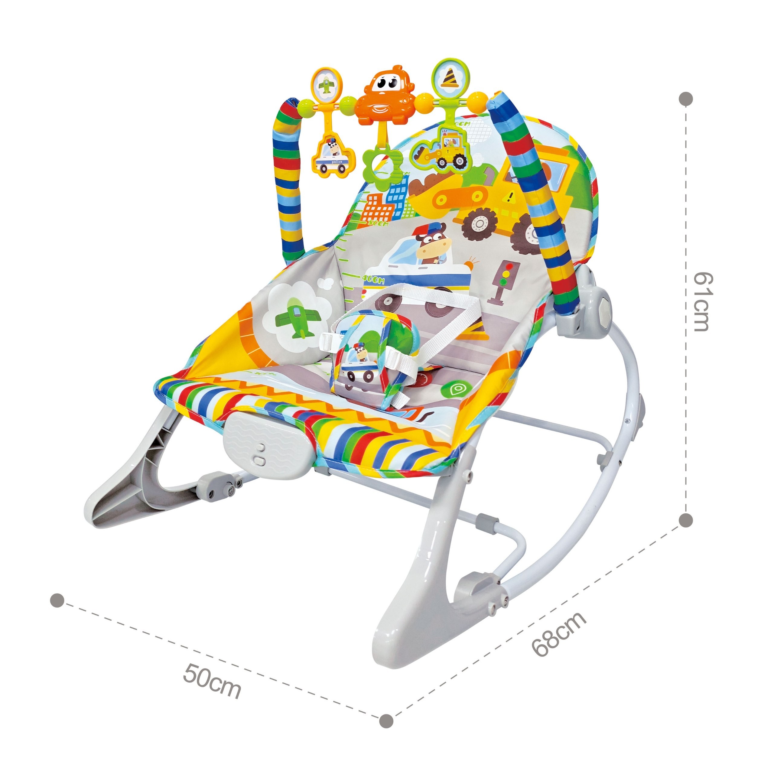 WOOPY BABY Interactive Bouncer with Vibration and Arch, Multicolor - Slika 7