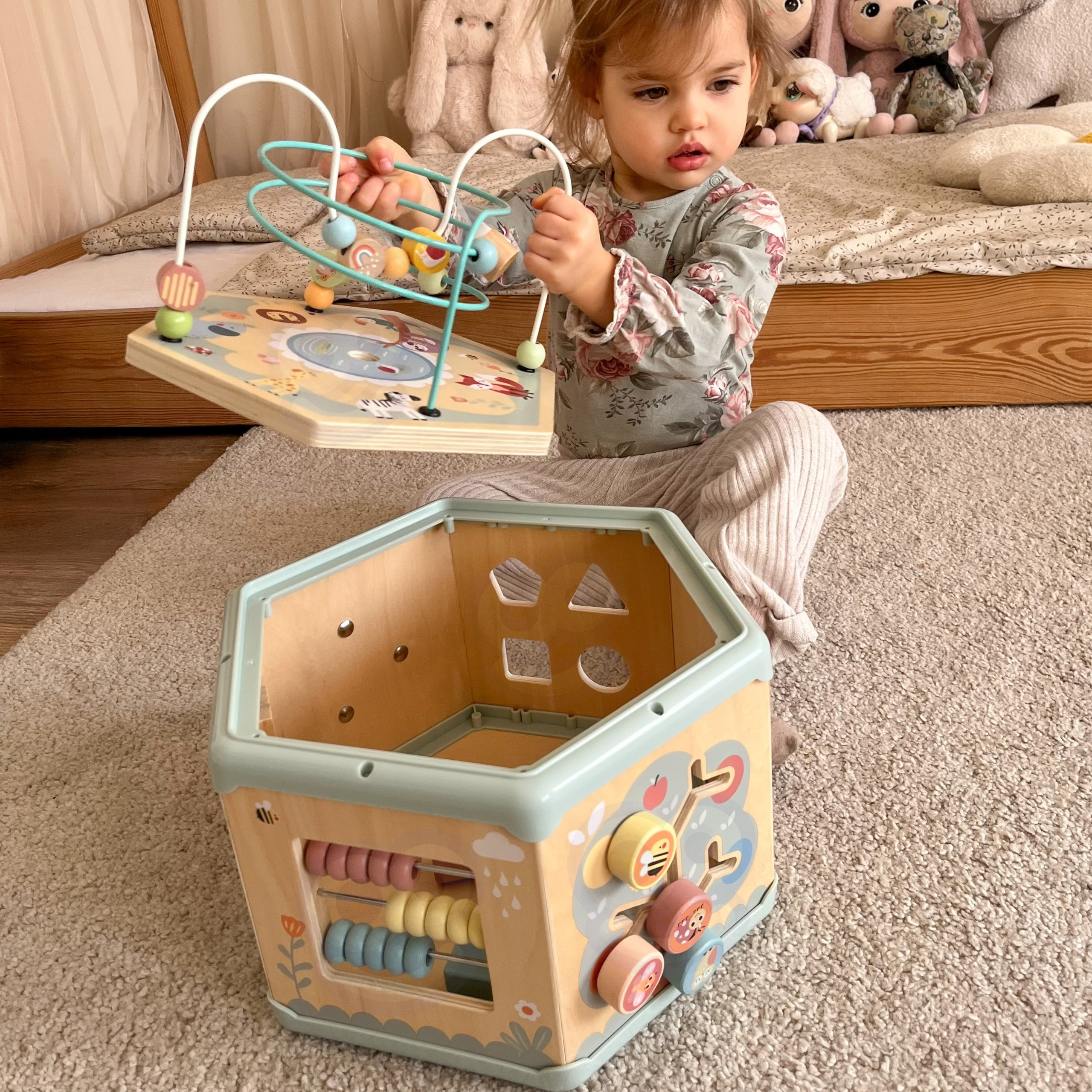 TOOKY TOY Wooden Montessori Hexagon Opening Box - Slika 5