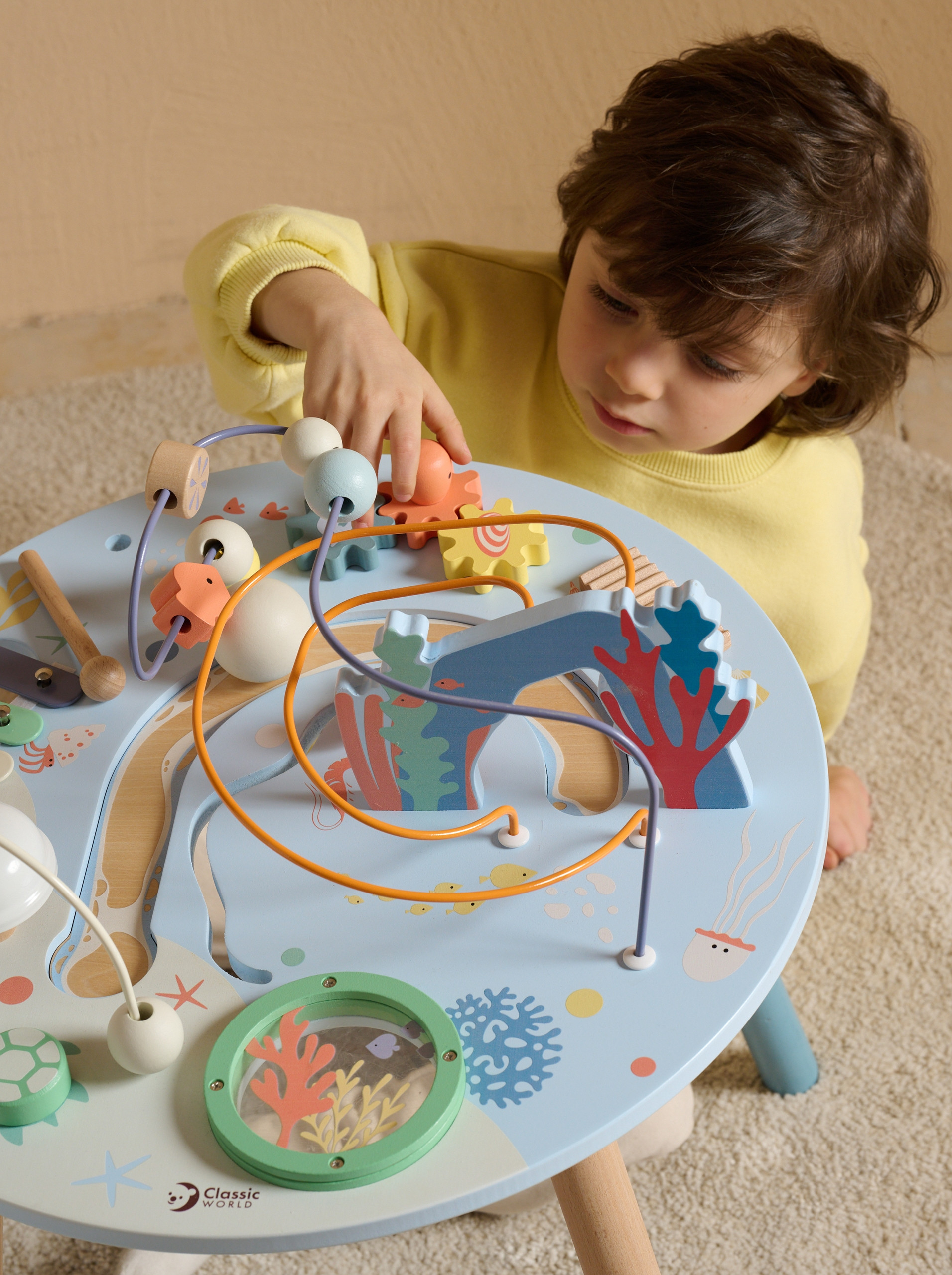 CLASSIC WORLD Wooden Activity Table "Sea Life" Musical and Educational - Slika 3