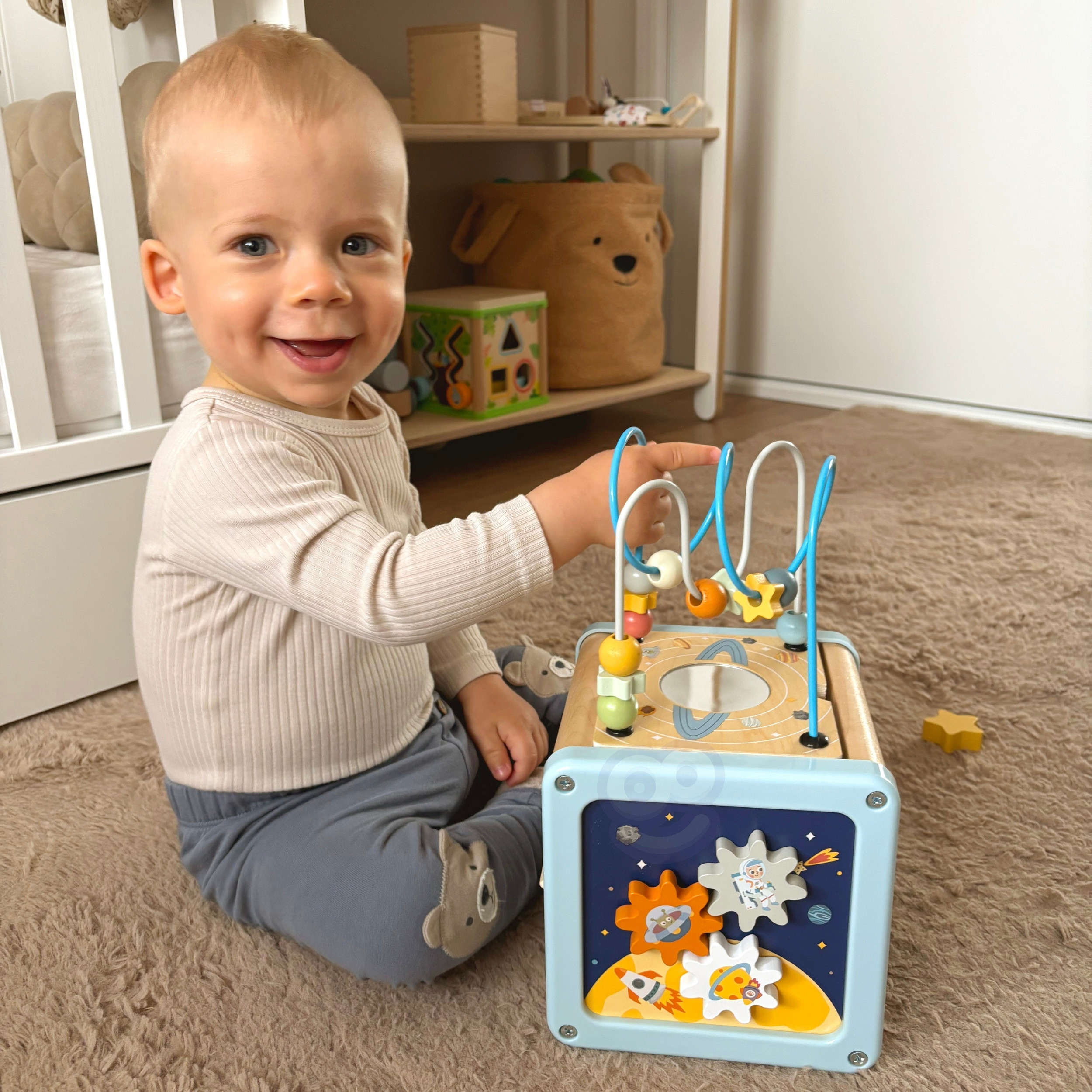 TOOKY TOY Wooden Activity Cube Space Sorter Maze - Slika 3