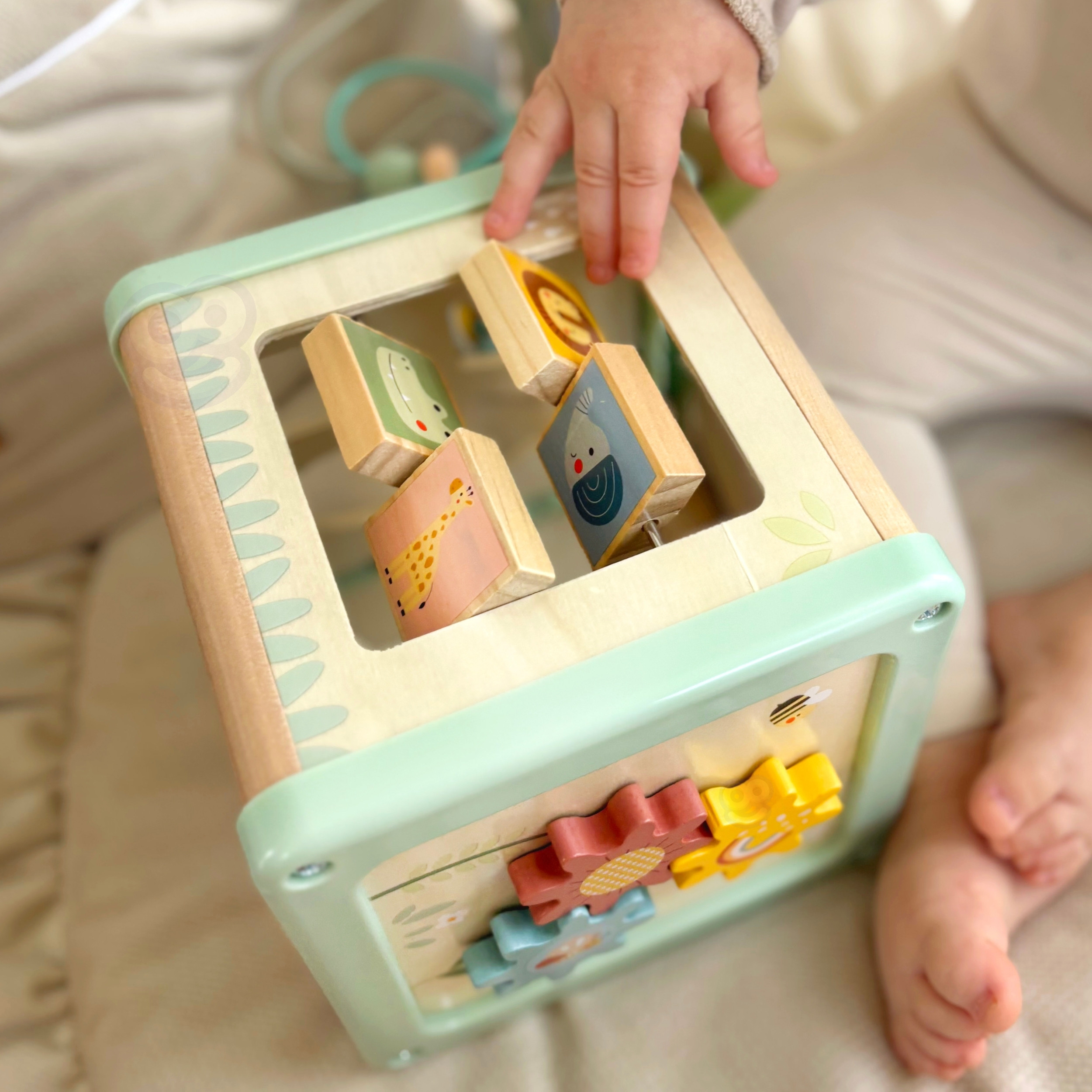 WOOPIE GREEN Wooden Activity Cube Multifunctional Educational Sorter - Slika 3