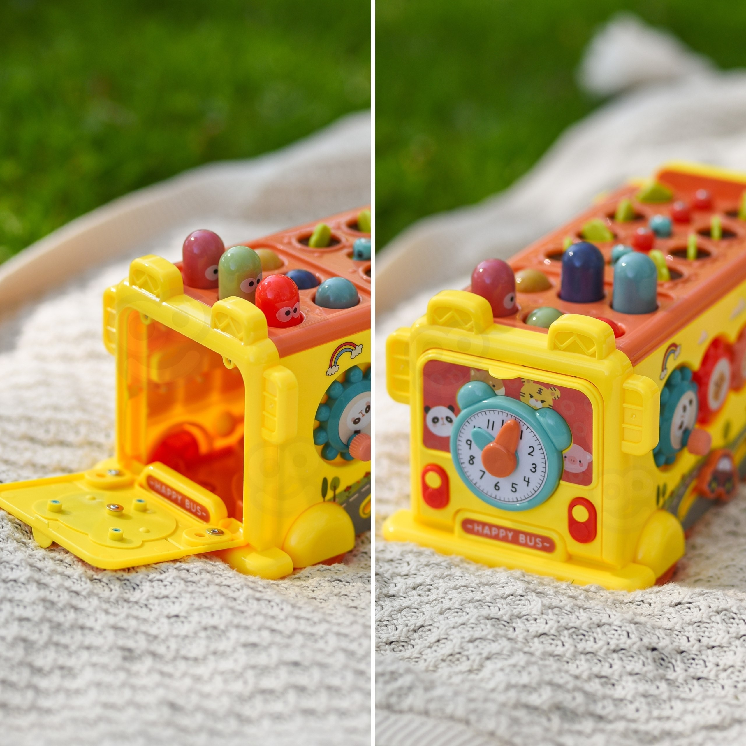 WOOPIE BABY Interactive Montessori Bus Educational 6 in 1 Hammer Cymbals +18 m - Slika 5
