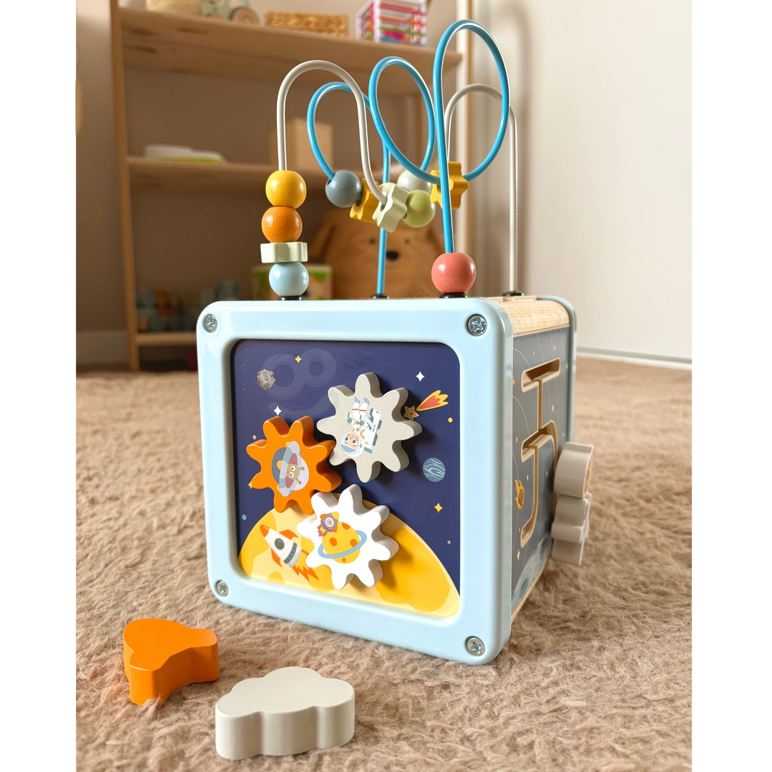 TOOKY TOY Wooden Activity Cube Space Sorter Maze - Slika 4