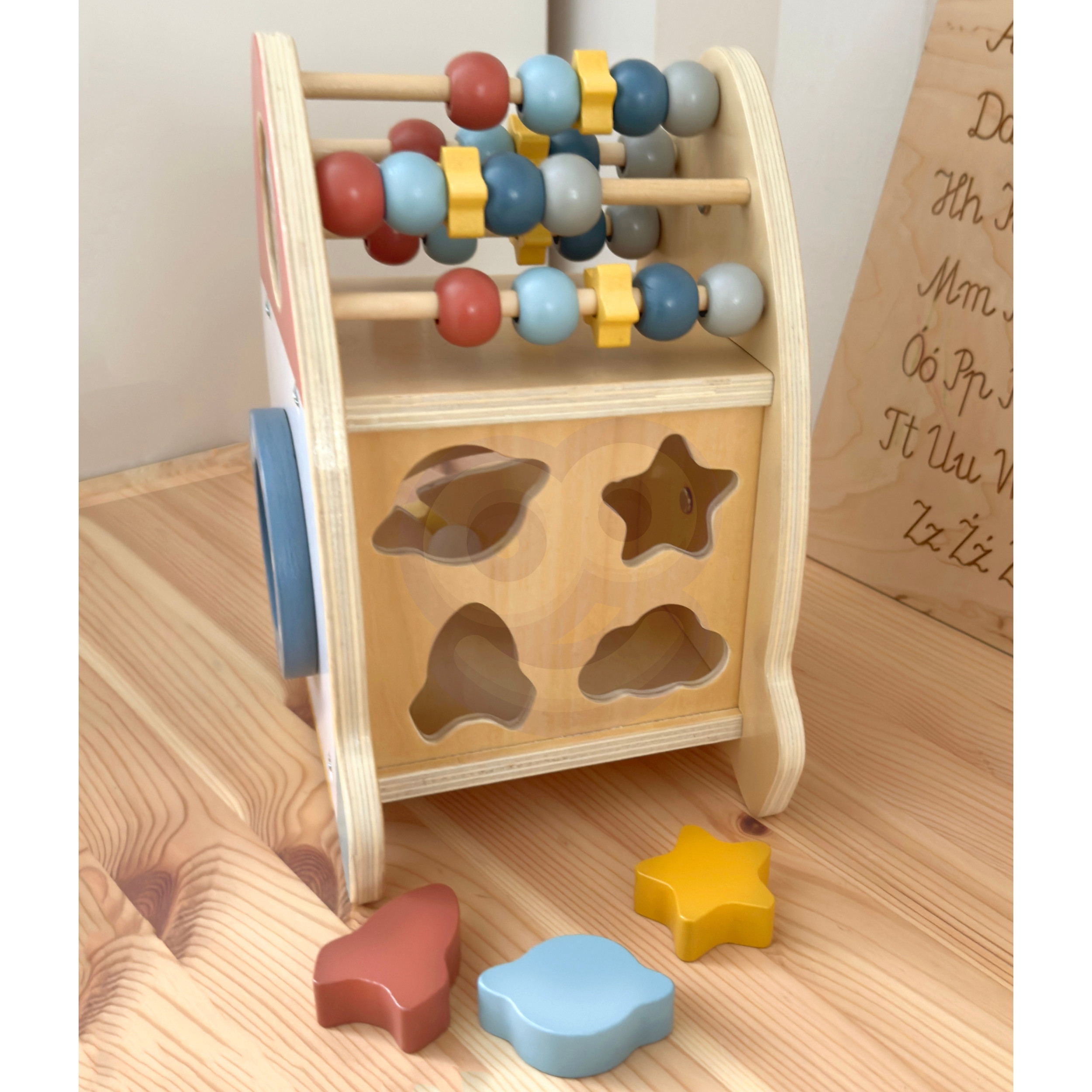TOOKY TOY Space Rocket Activity Sorter Wooden Maze - Slika 4