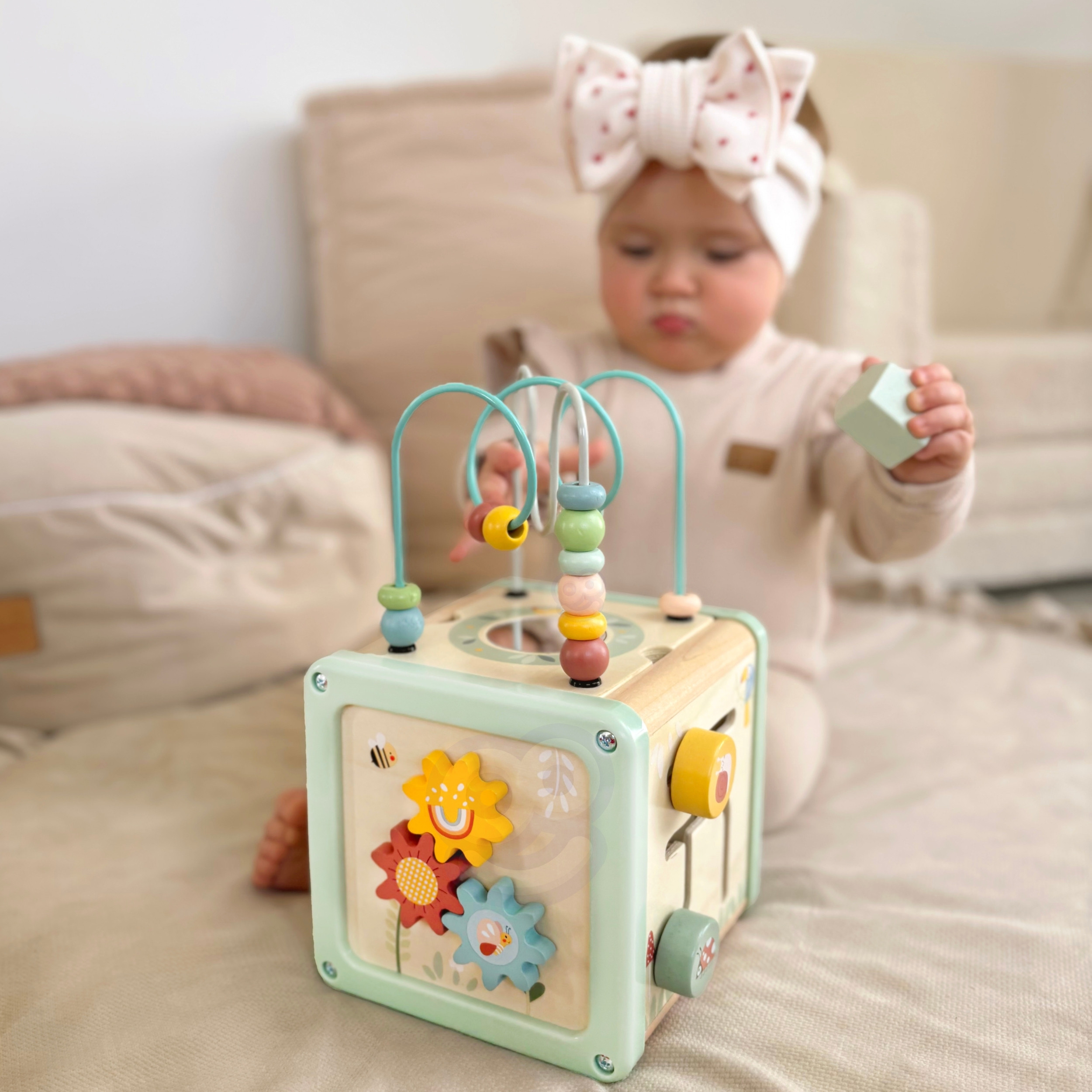 WOOPIE GREEN Wooden Activity Cube Multifunctional Educational Sorter - Slika 4