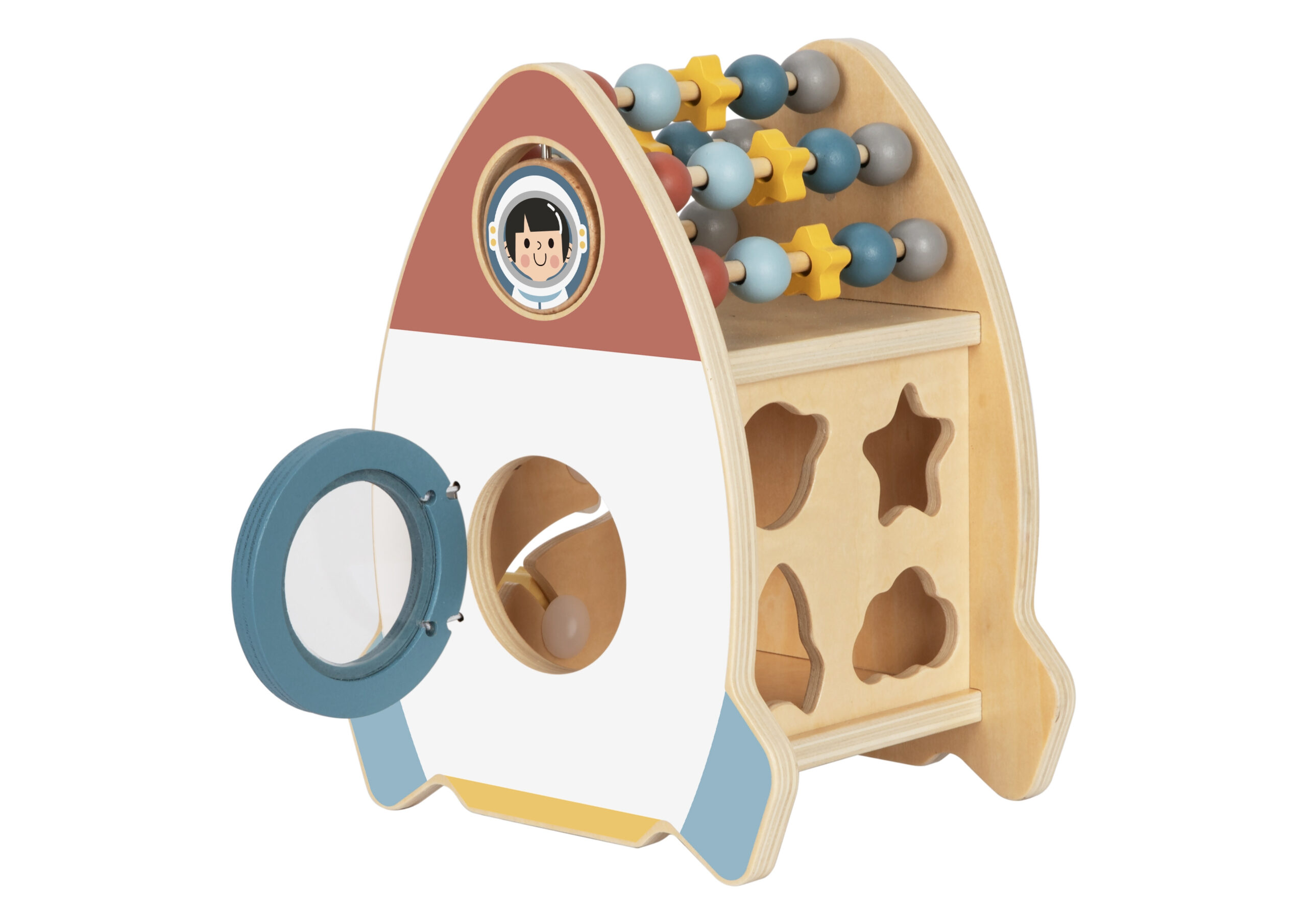 TOOKY TOY Space Rocket Activity Sorter Wooden Maze - Slika 6