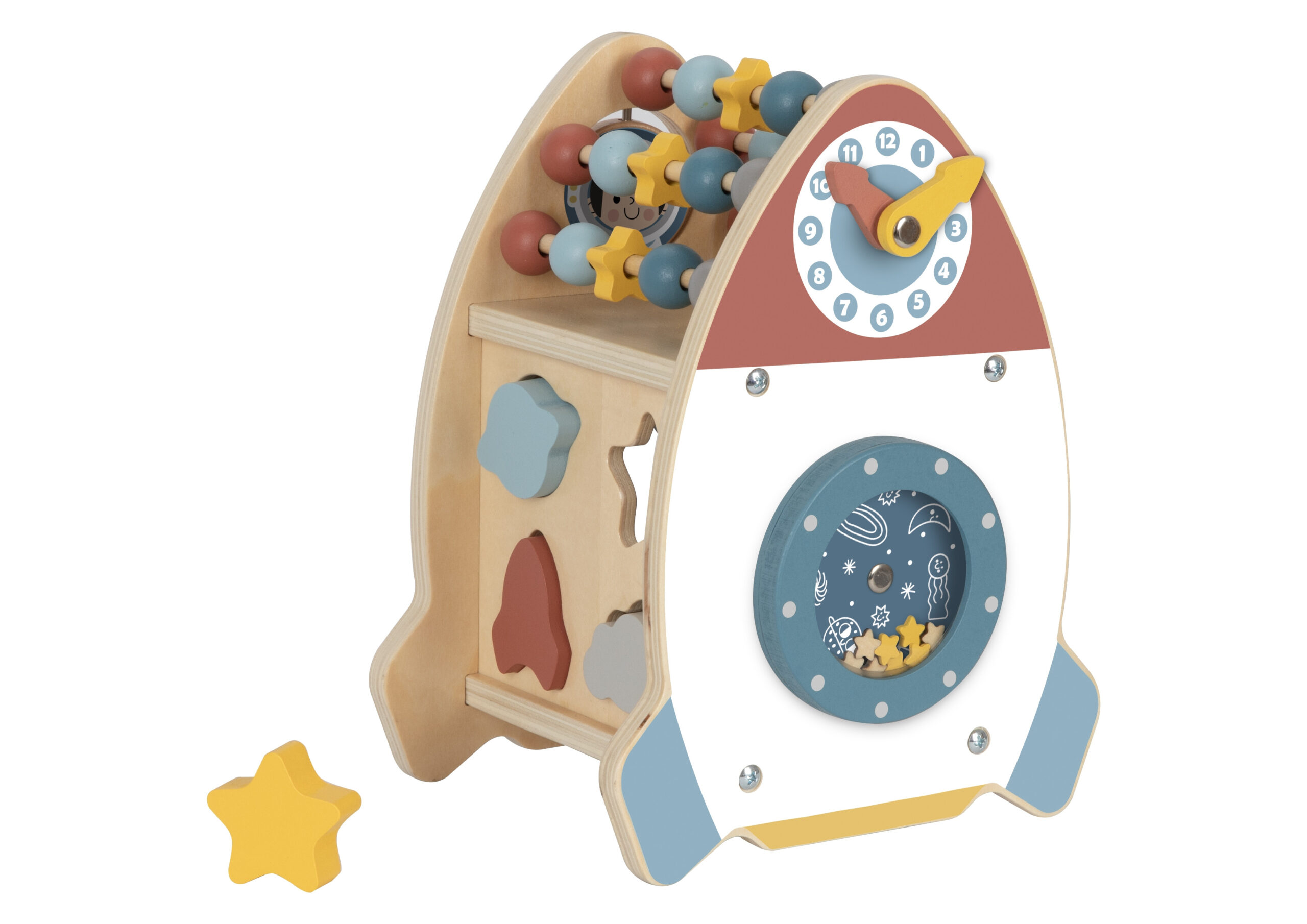 TOOKY TOY Space Rocket Activity Sorter Wooden Maze - Slika 7