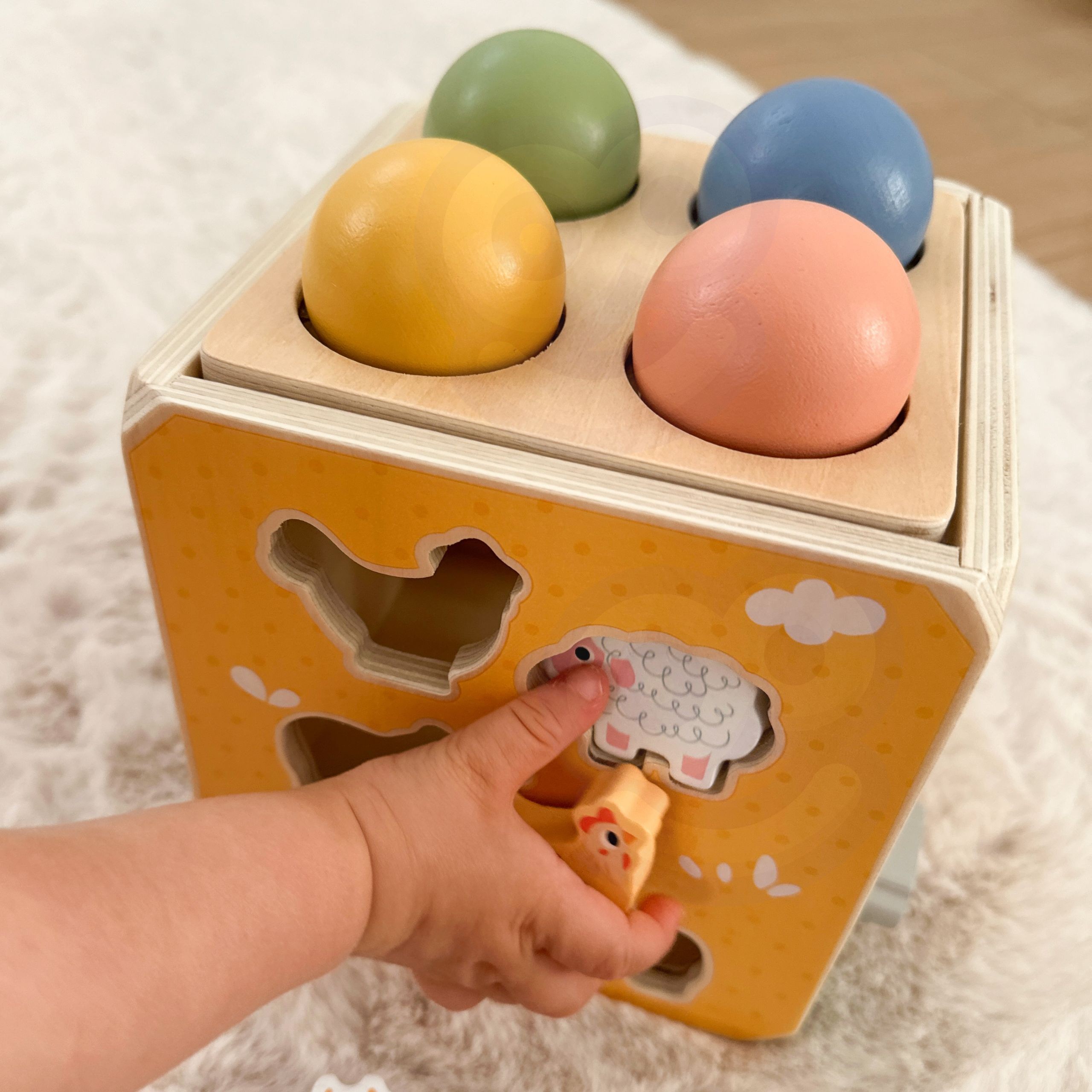 TOOKY TOY Wooden Spring Educational Cube 5-in-1 - Slika 5
