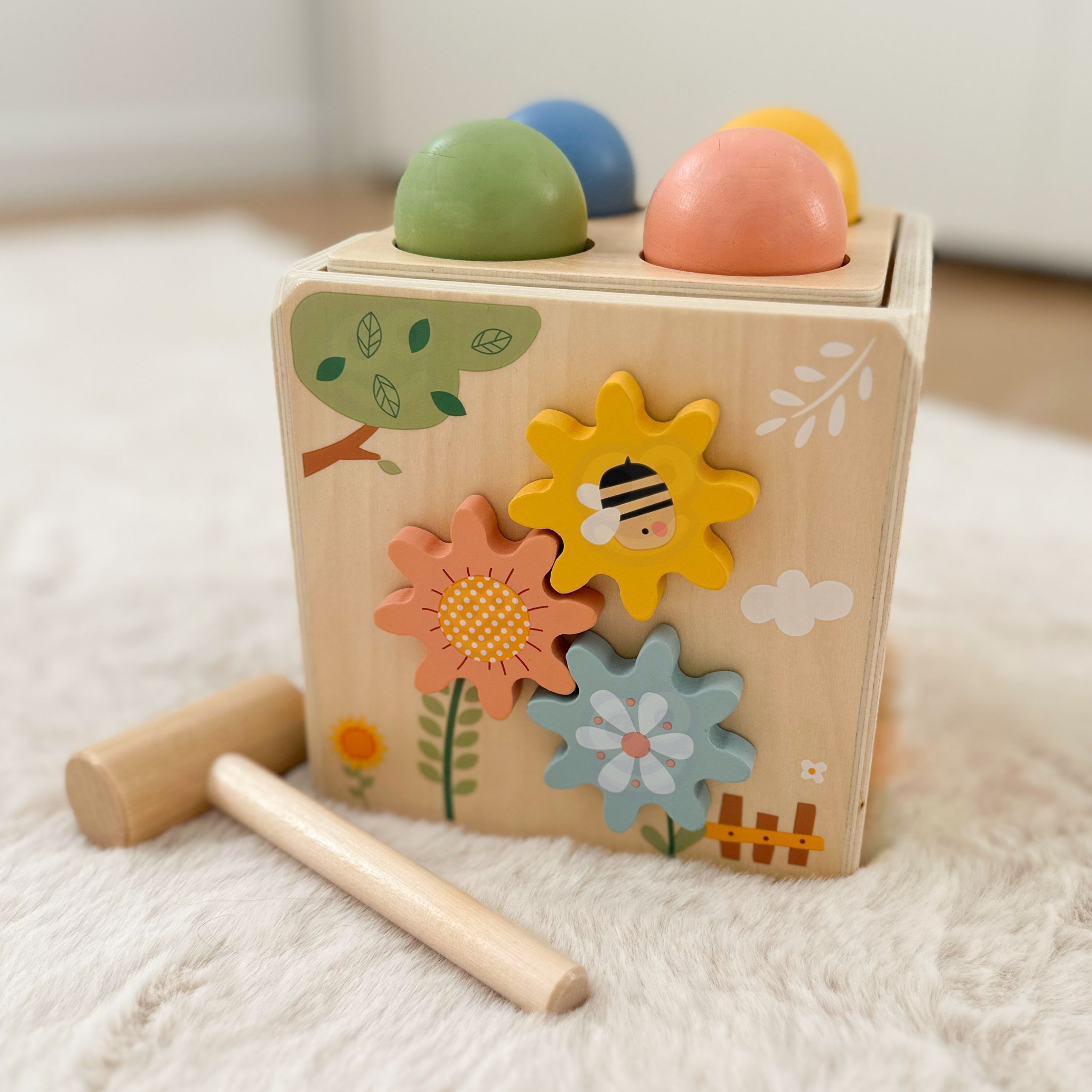 TOOKY TOY Wooden Spring Educational Cube 5-in-1 - Slika 8