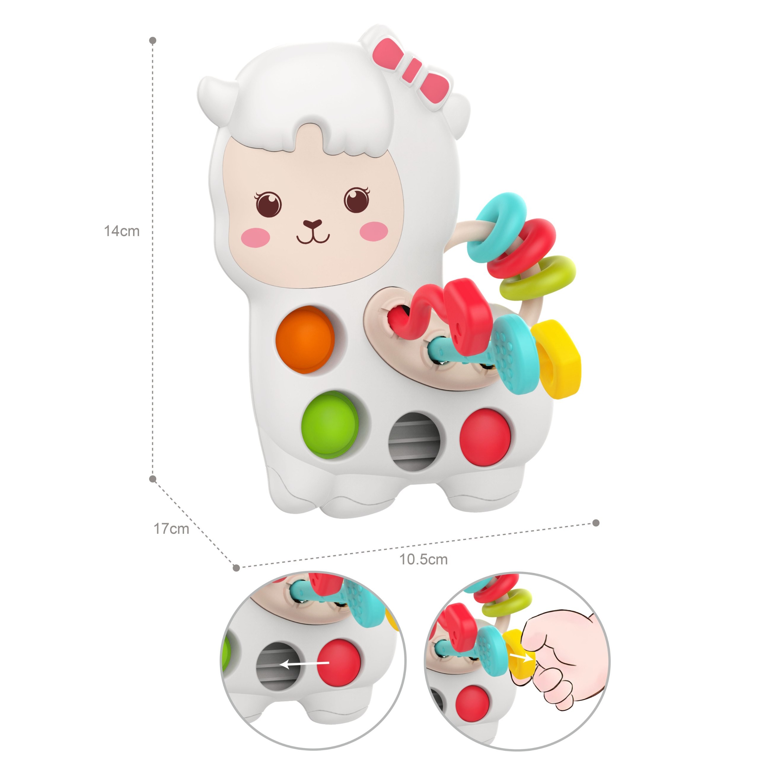 WOOPIE BABY Sensory Manipulative Toy Montessori Llama 18m+ - Slika 3
