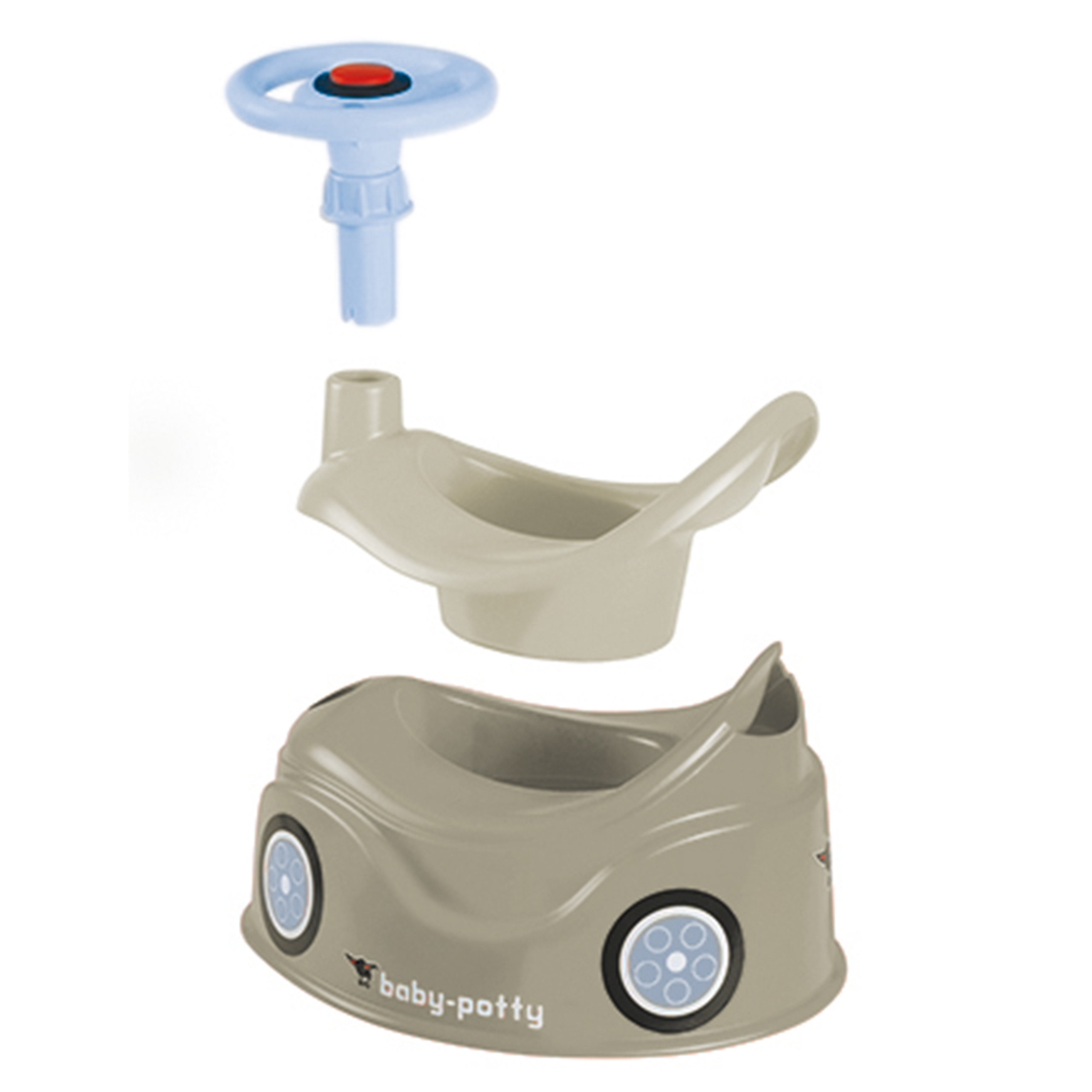 BIG Potty Gray New Bobby Car Toy Steering Wheel - Slika 3