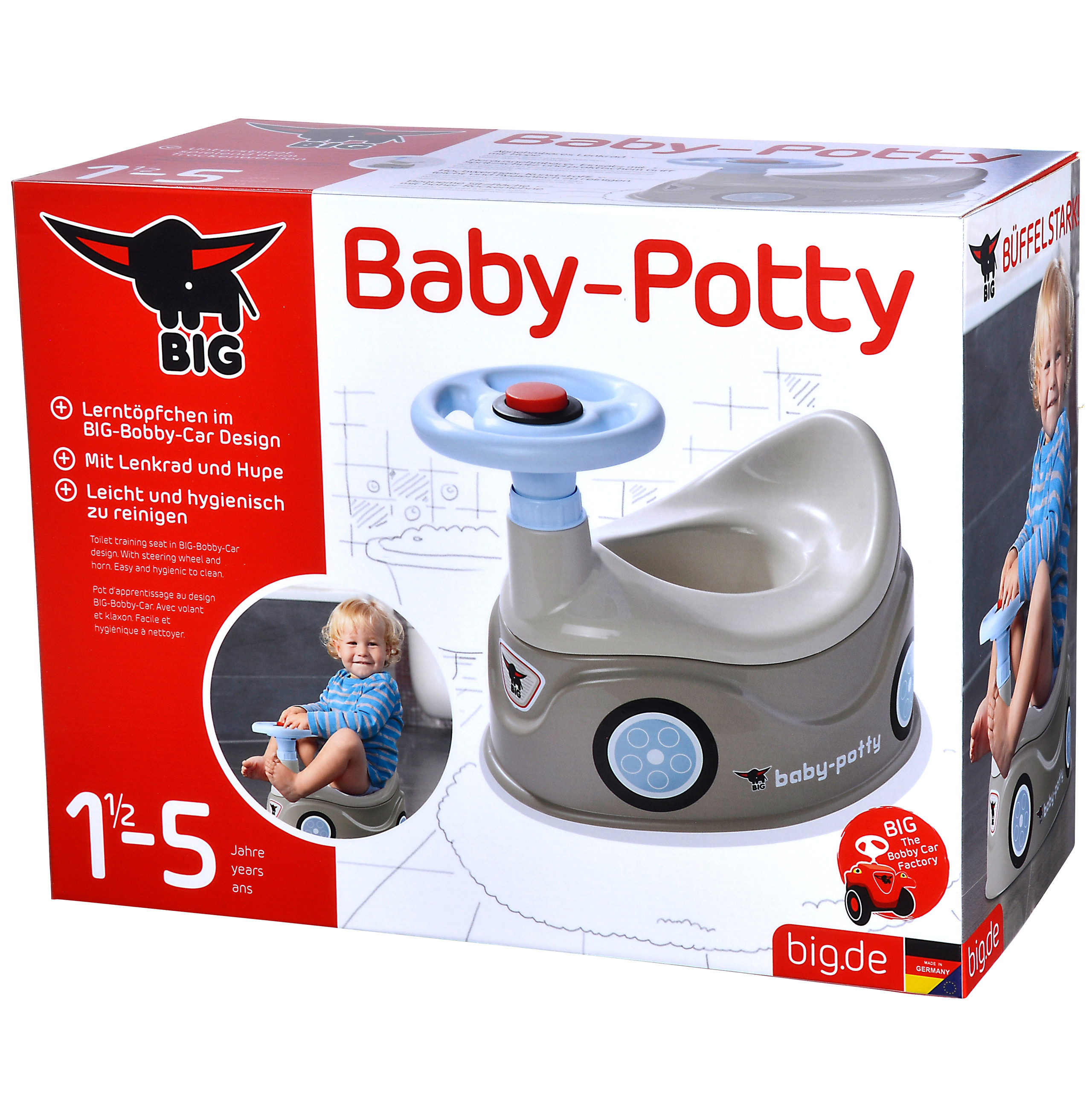 BIG Potty Gray New Bobby Car Toy Steering Wheel - Slika 5