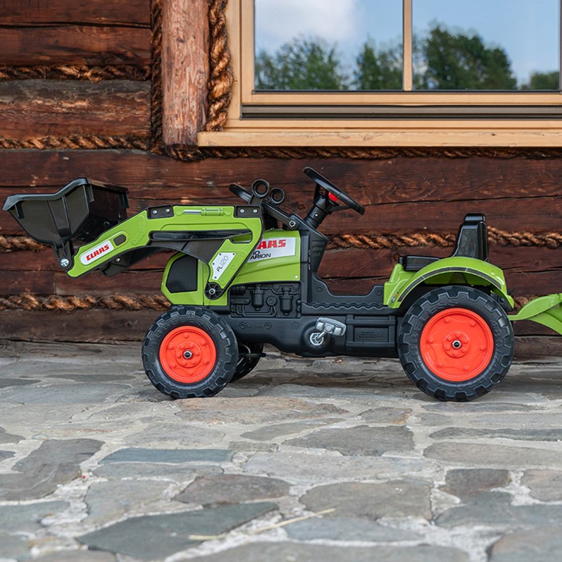 Falk Claas Pedal Tractor with Trailer and Bucket Green for Children 2-5 - Slika 3